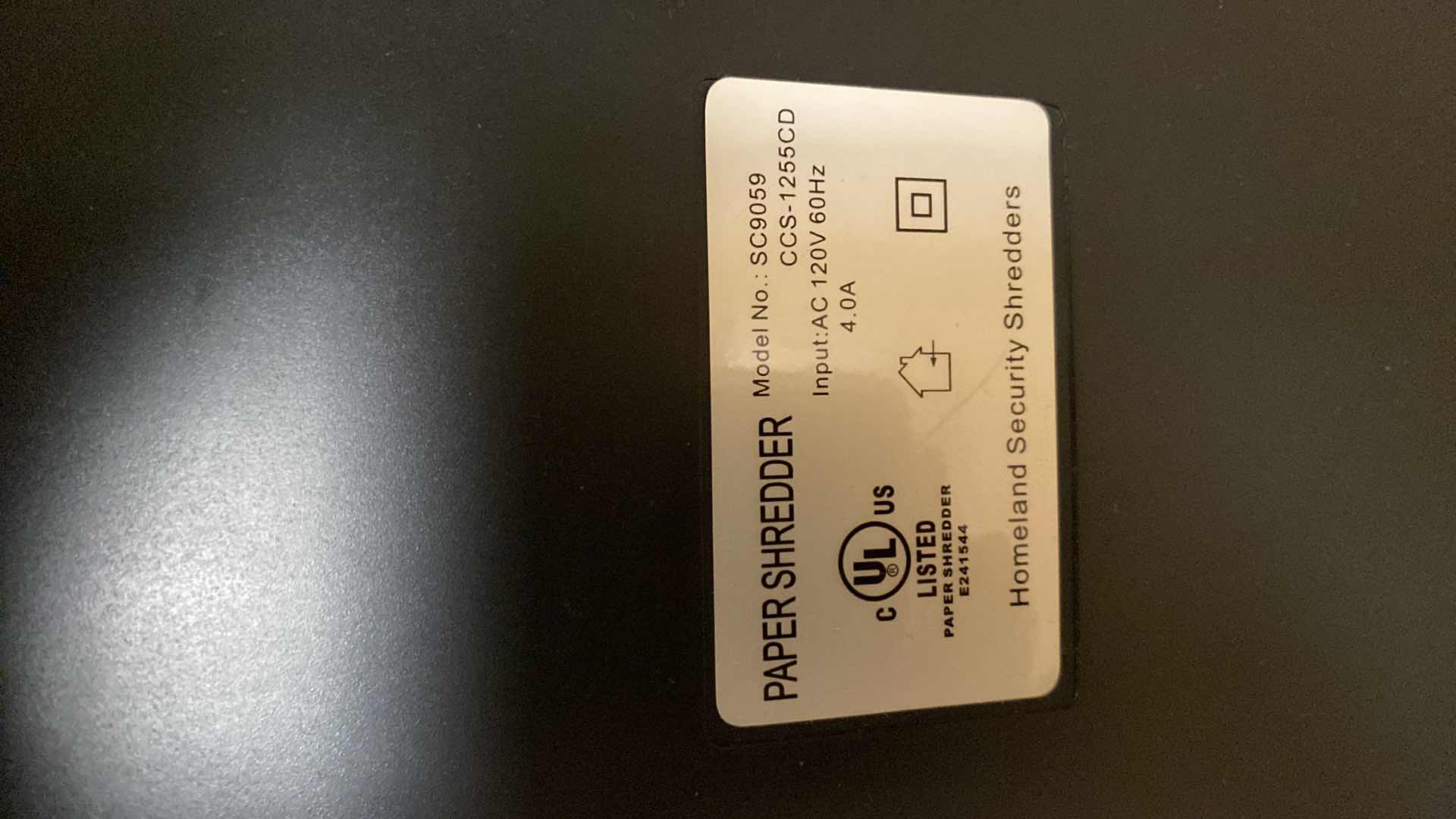 Photo 1 of HOMELAND PAPER SHREDDER