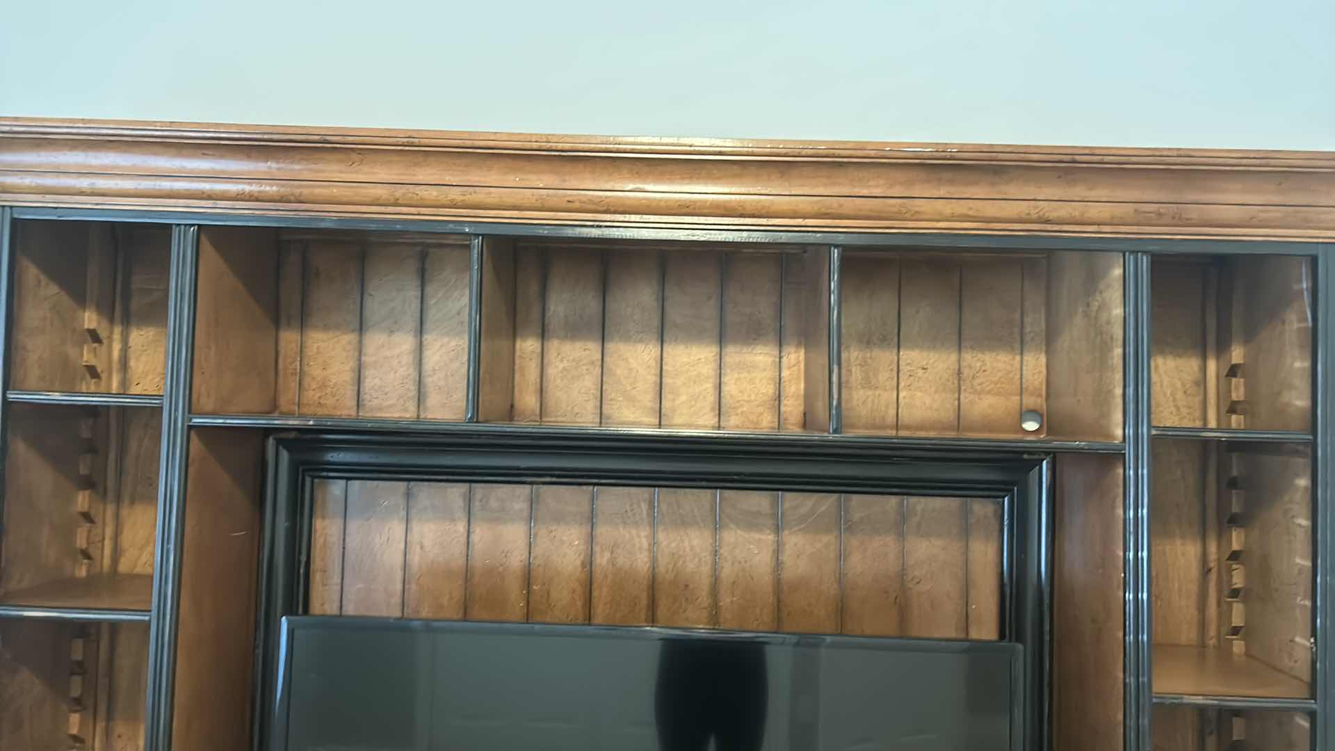 Photo 1 of HOOKER FURNITURE HAND PRODUCED ANTIQUE REPRODUCTION LIGHTED ENTERTAINMENT MEDIA CENTER W EXTRA DOORS AND ACCESSORIES  83” x 22” x H 82” ( TV SOLD SEPARATELY)