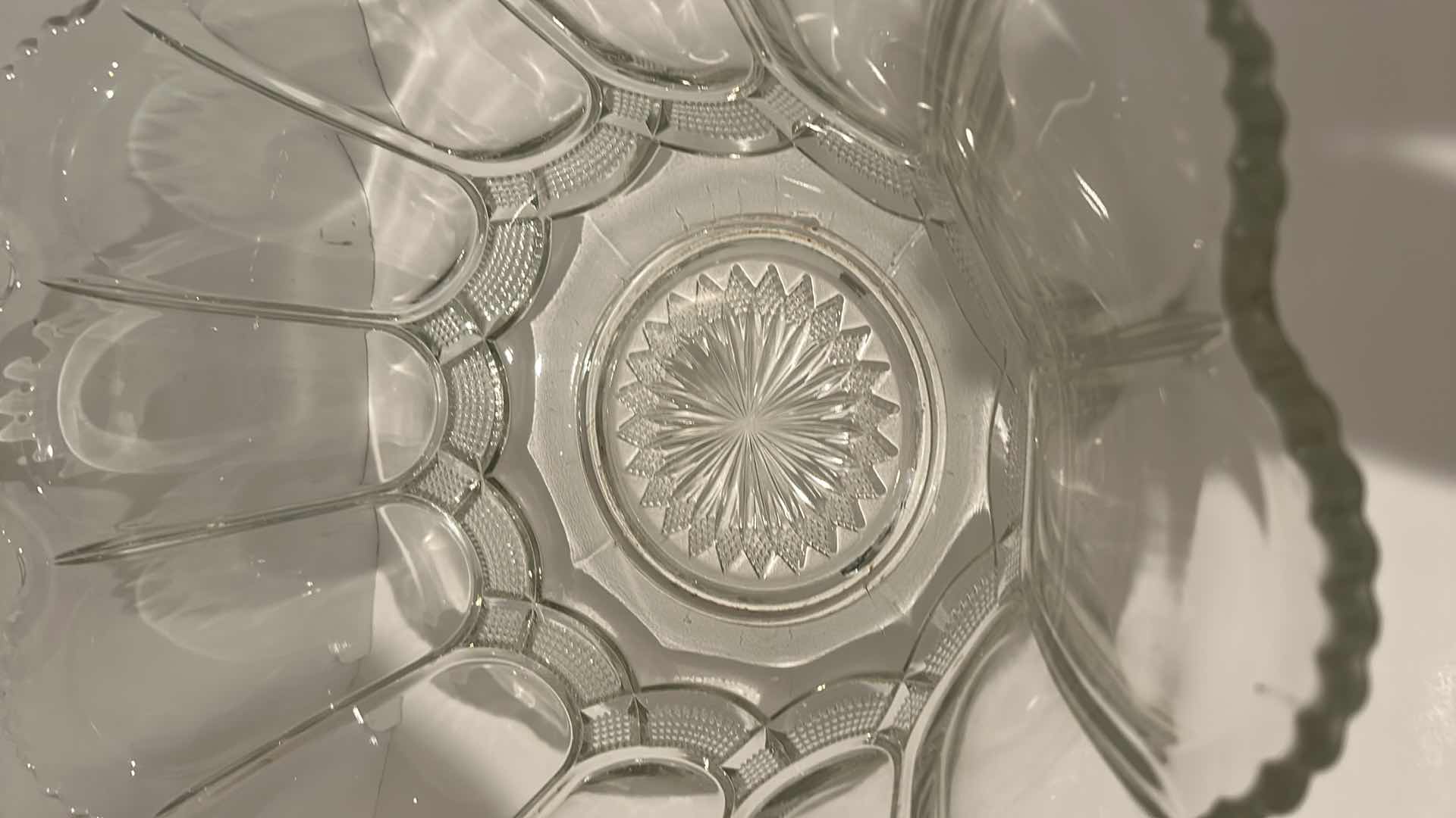 Photo 1 of LARGE CUT CRYSTAL PUNCH BOWL WITH LADEL 14.5” x 7”
