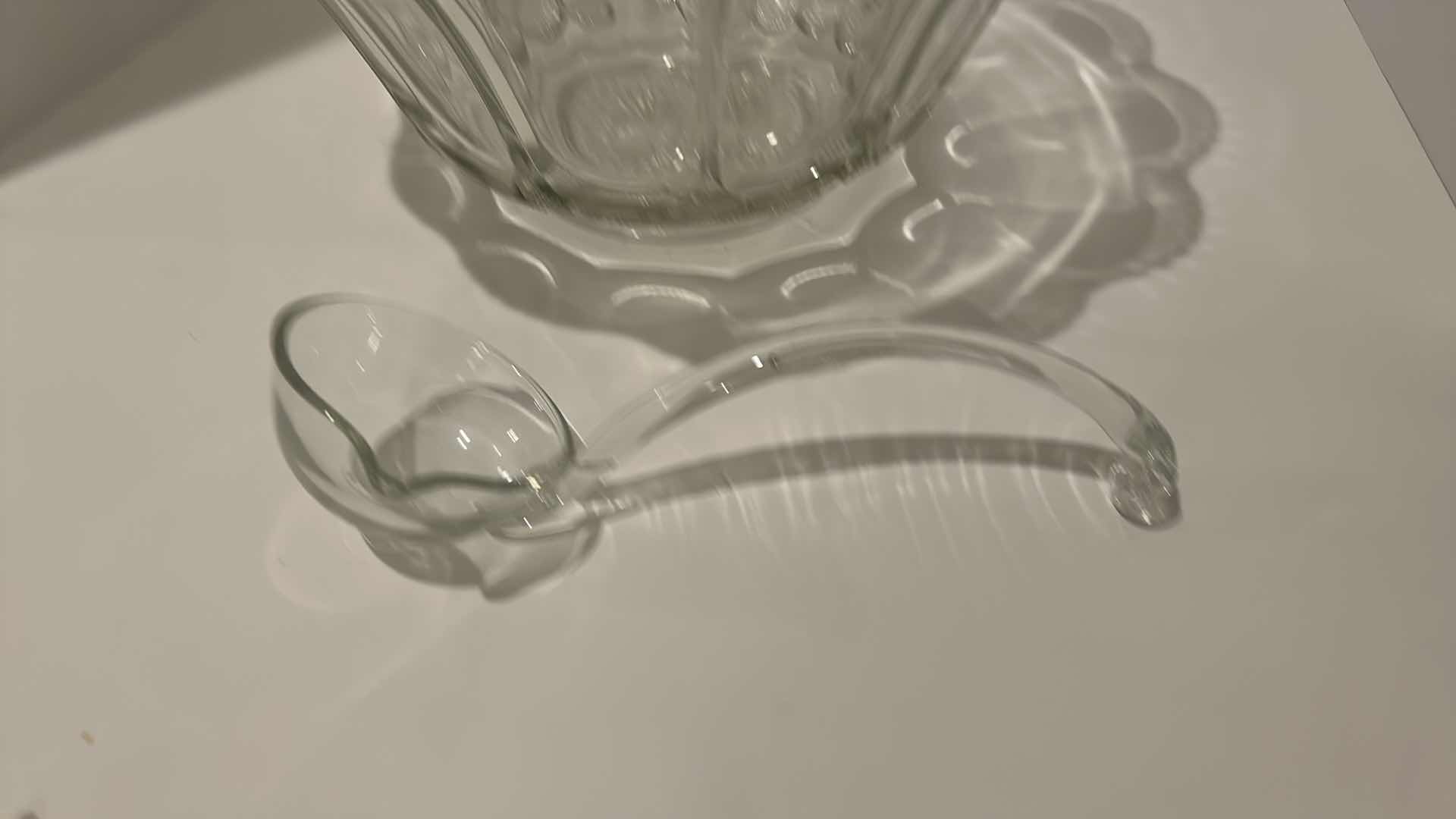 Photo 1 of LARGE CUT CRYSTAL PUNCH BOWL WITH LADEL 14.5” x 7”