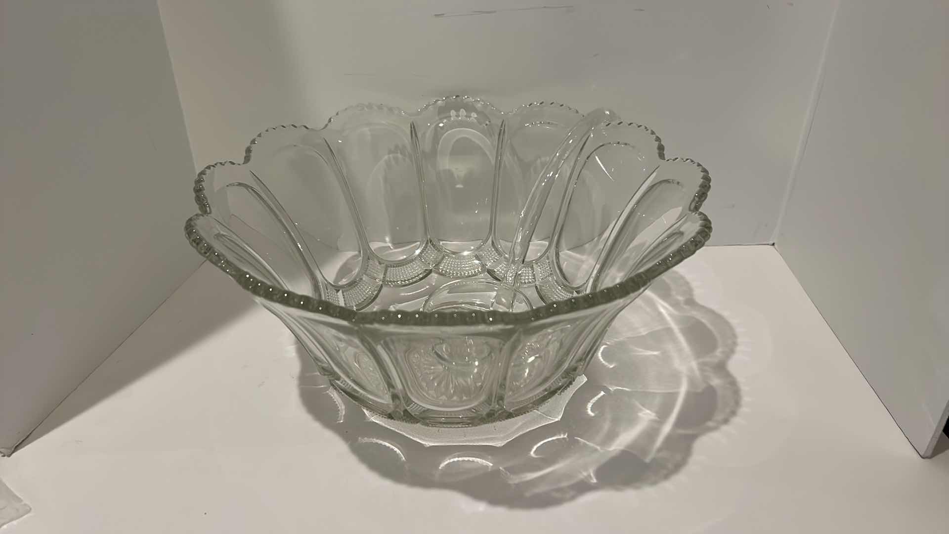 Photo 1 of LARGE CUT CRYSTAL PUNCH BOWL WITH LADEL 14.5” x 7”