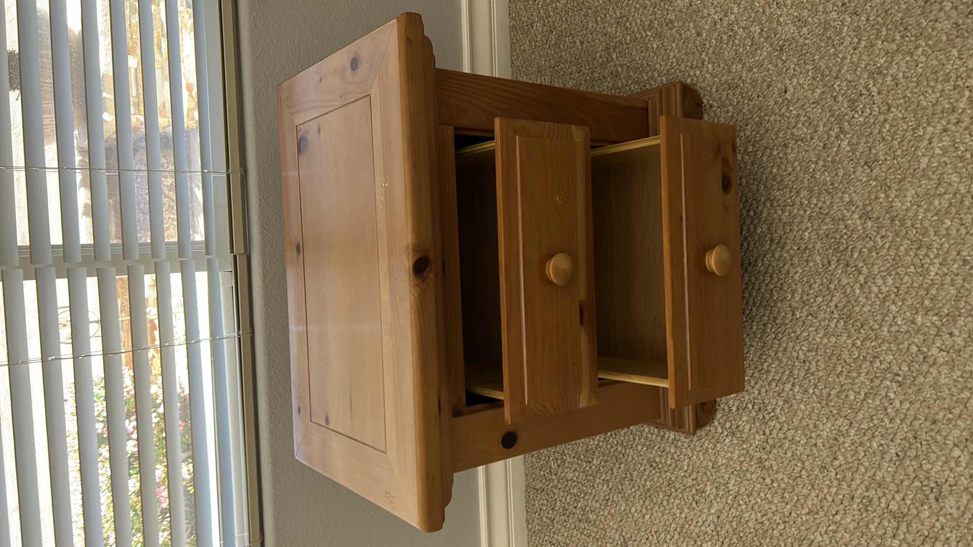 Photo 1 of BROYHILL KNOTTY PINE DISTRESSED NIGHTSTAND 26” x 27” x H25”