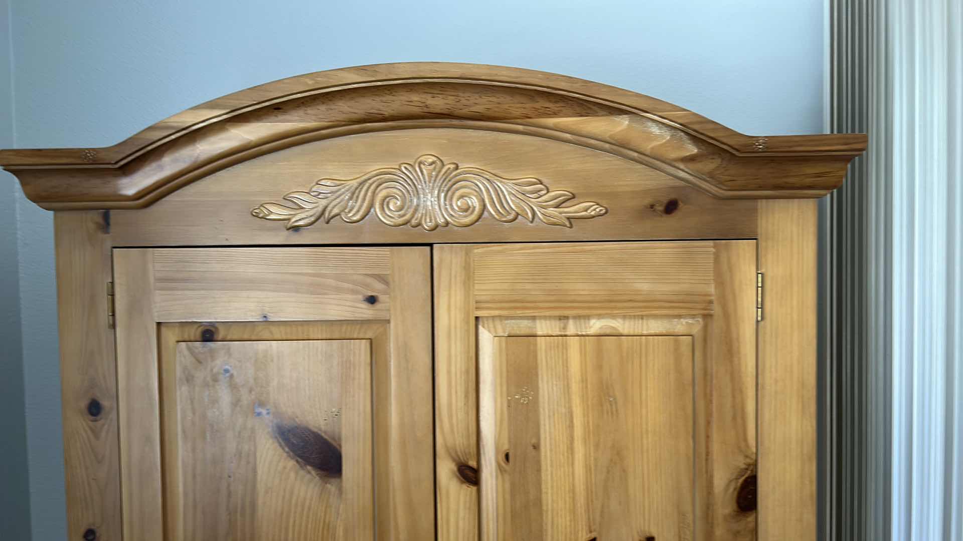 Photo 1 of BROYHILL KNOTTY PINE DISTRESSED ARMOIRE