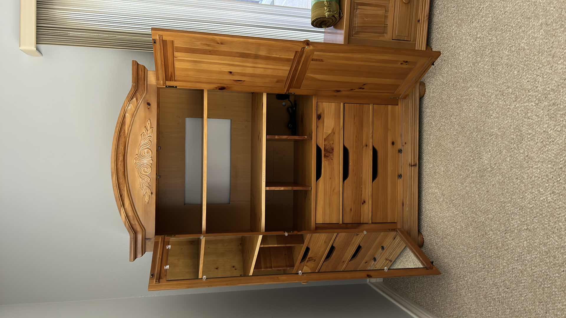 Photo 1 of BROYHILL KNOTTY PINE DISTRESSED ARMOIRE