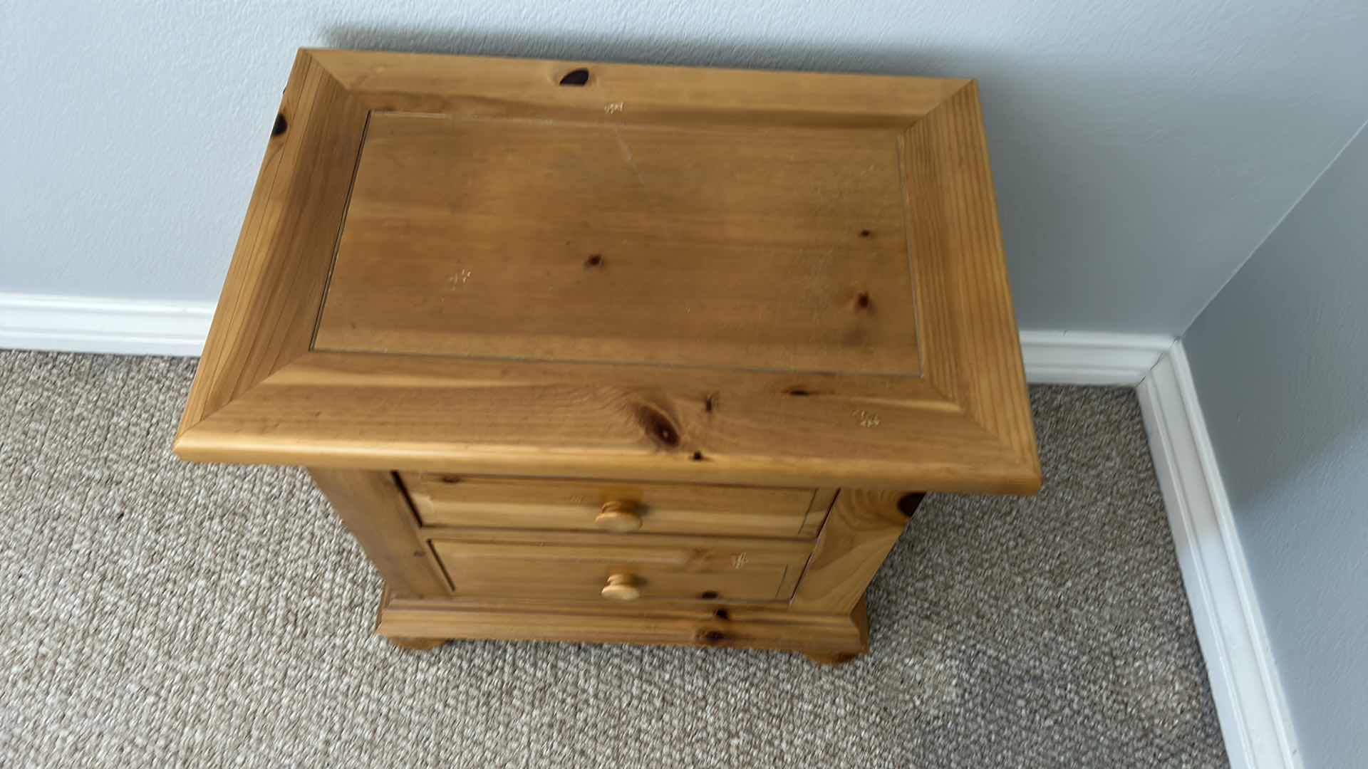 Photo 1 of BROYHILL KNOTTY PINE DISTRESSED NIGHTSTAND 26” x 27” x H25”
