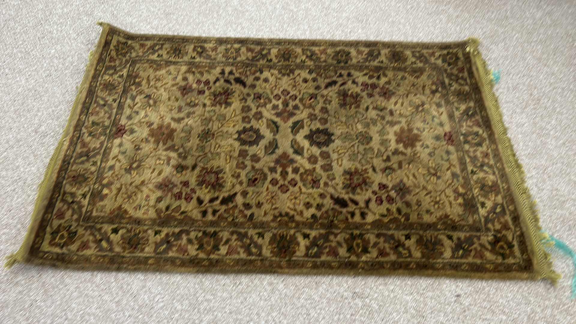 Photo 4 of HAND MADE BEIGE WOOL PILE RUG 3’8” x 5’6”