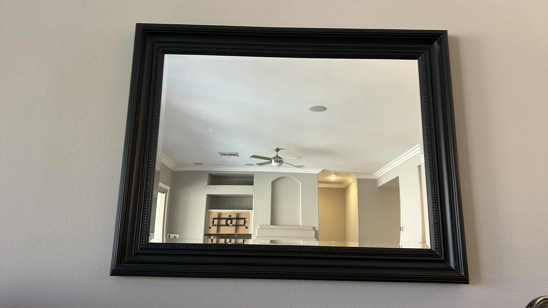 Photo 1 of BLACK FRAMED BELVELED GLASS MIRROR 49” x 38”