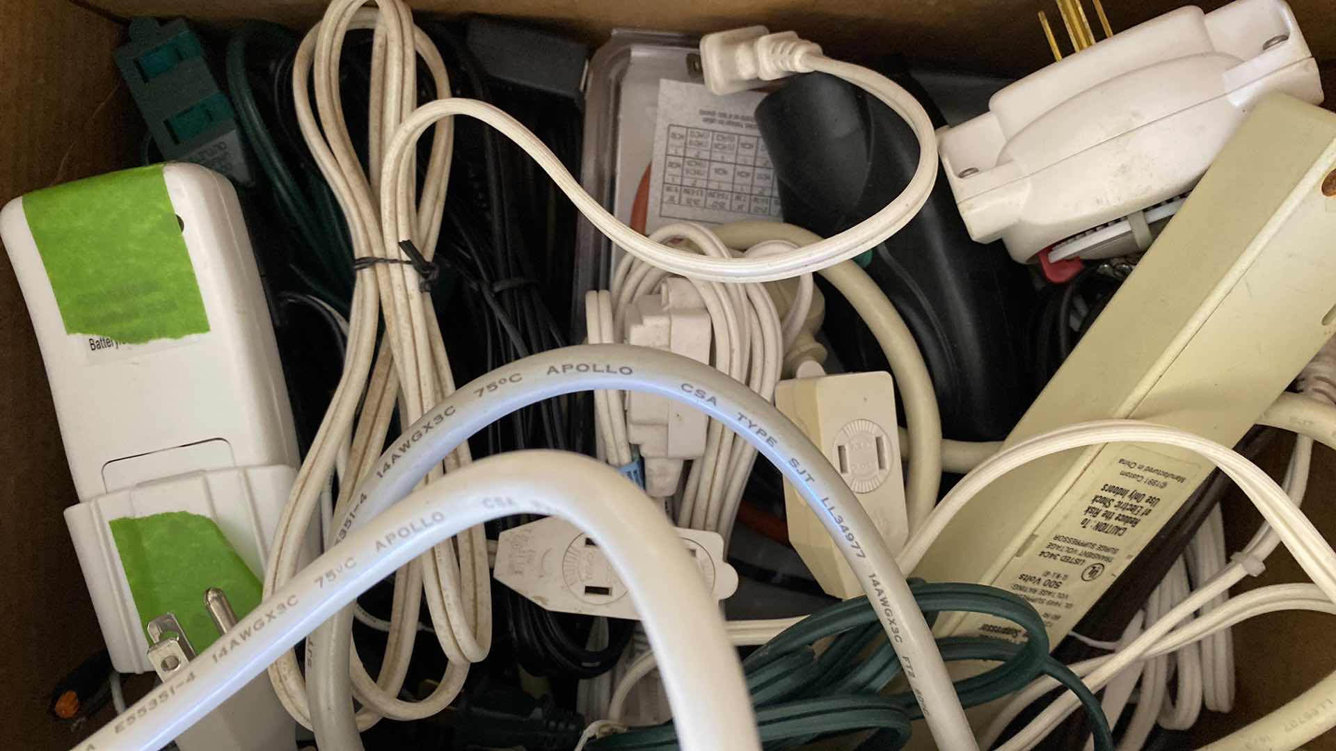 Photo 1 of BOX OF POWER STRIPS AND EXTENSION CORDS