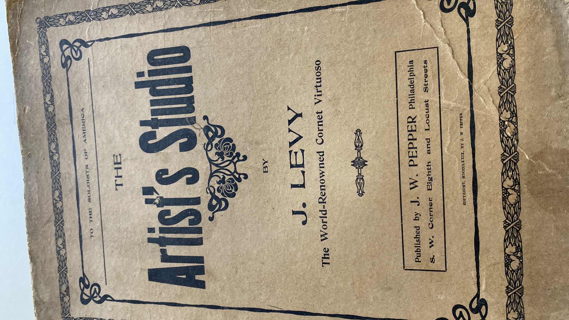 Photo 3 of THE ARTISTS STUDIO J. LEVY ANTIQUE MUSIC BOOKS