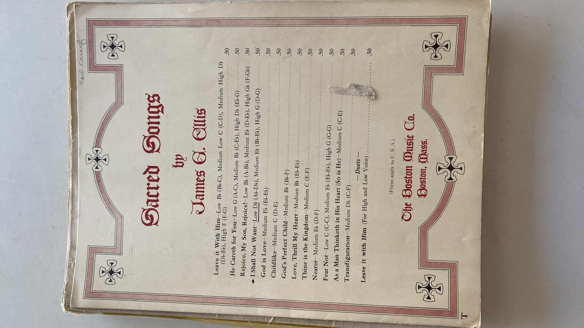 Photo 1 of VINTAGE SHEET MUSIC