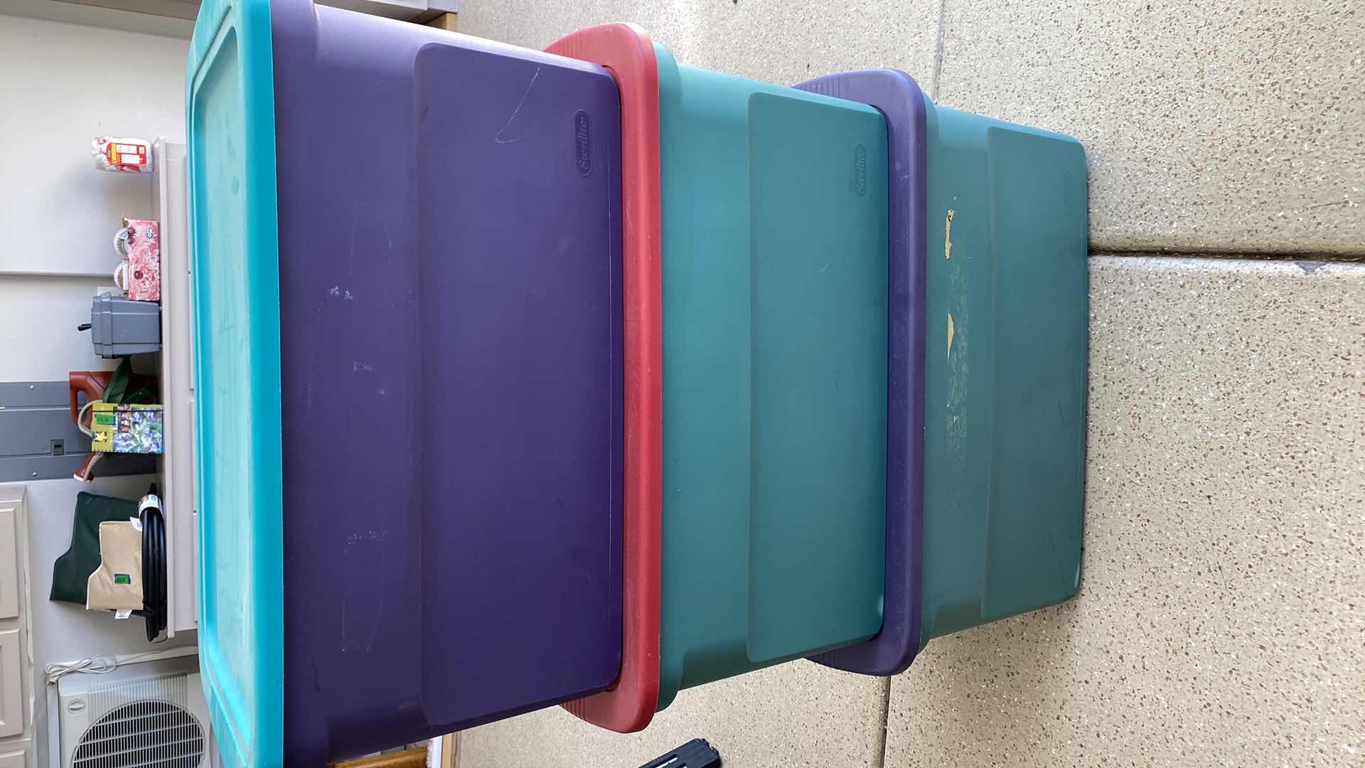 Photo 1 of 3 STERILITE 122 QT TOTES WITH LIDS