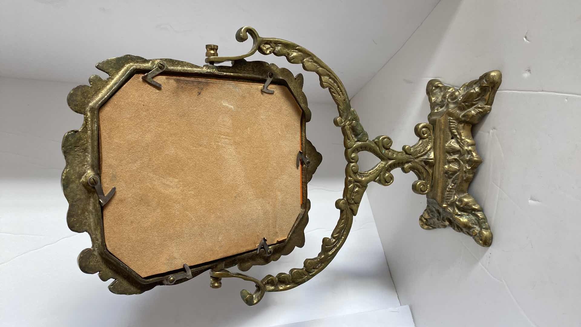 Photo 1 of BRASS TABLE MIRROR 9” X 15”