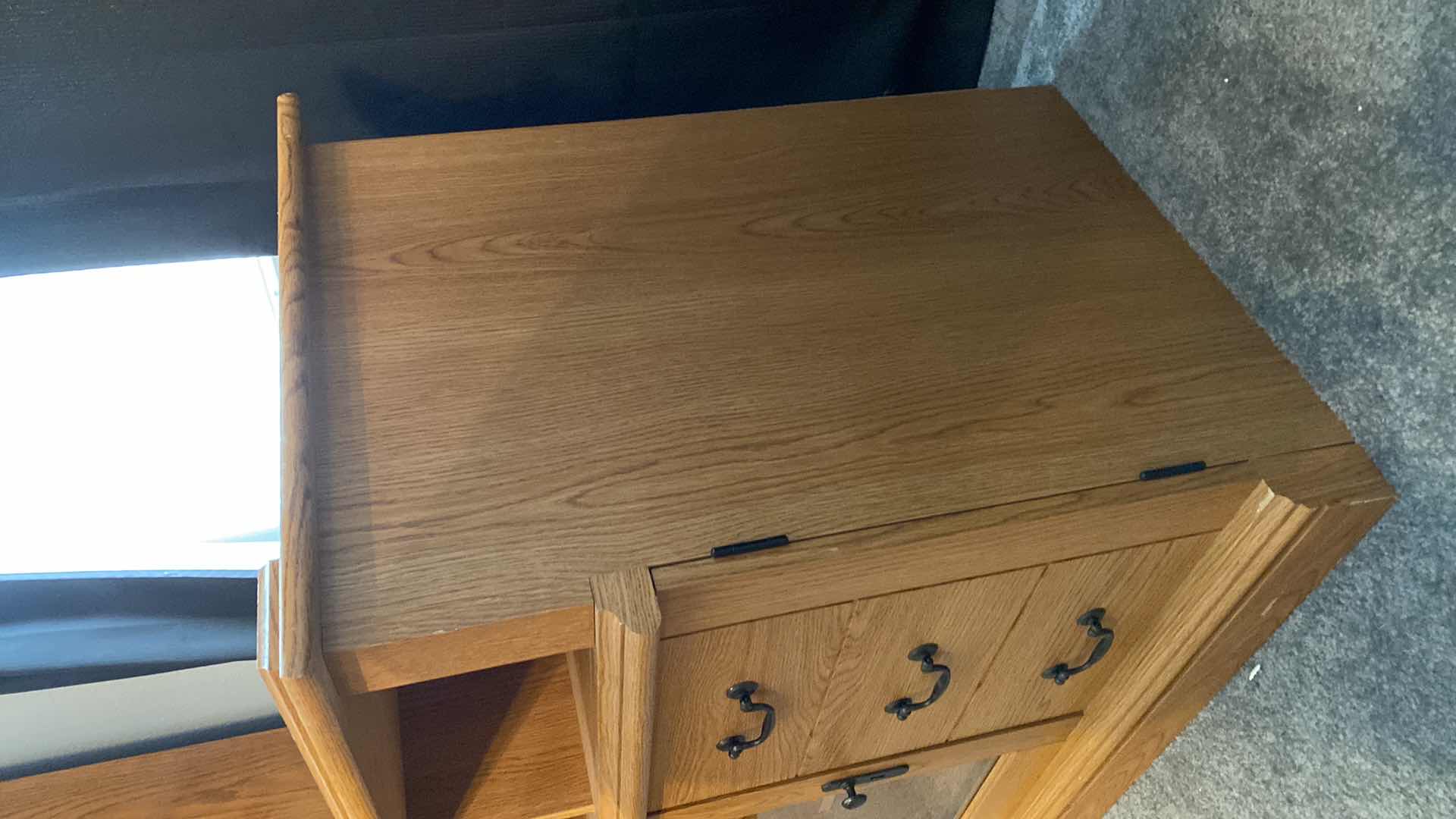 Photo 1 of OAK 2 DOOR CABINET 35” X 23” H30”