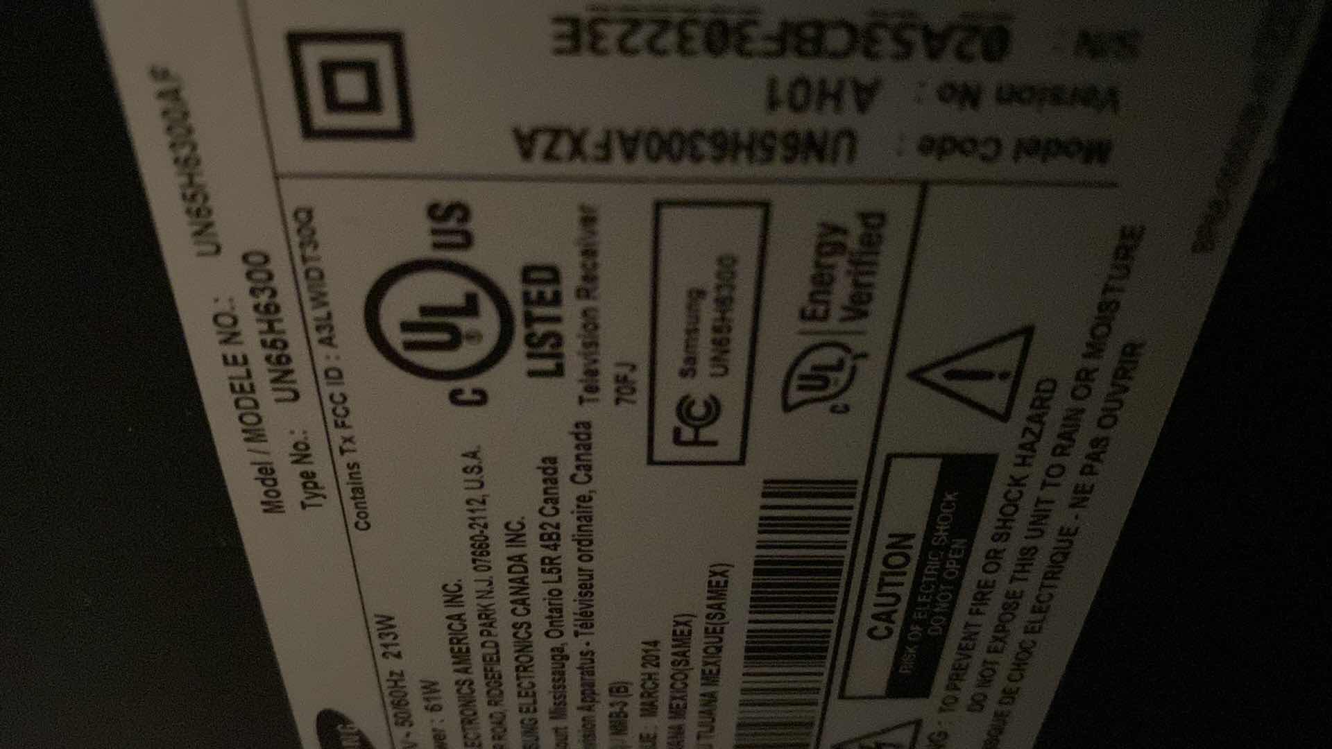 Photo 1 of SAMSUNG 65” SERIES 6 TV WITH REMOTE