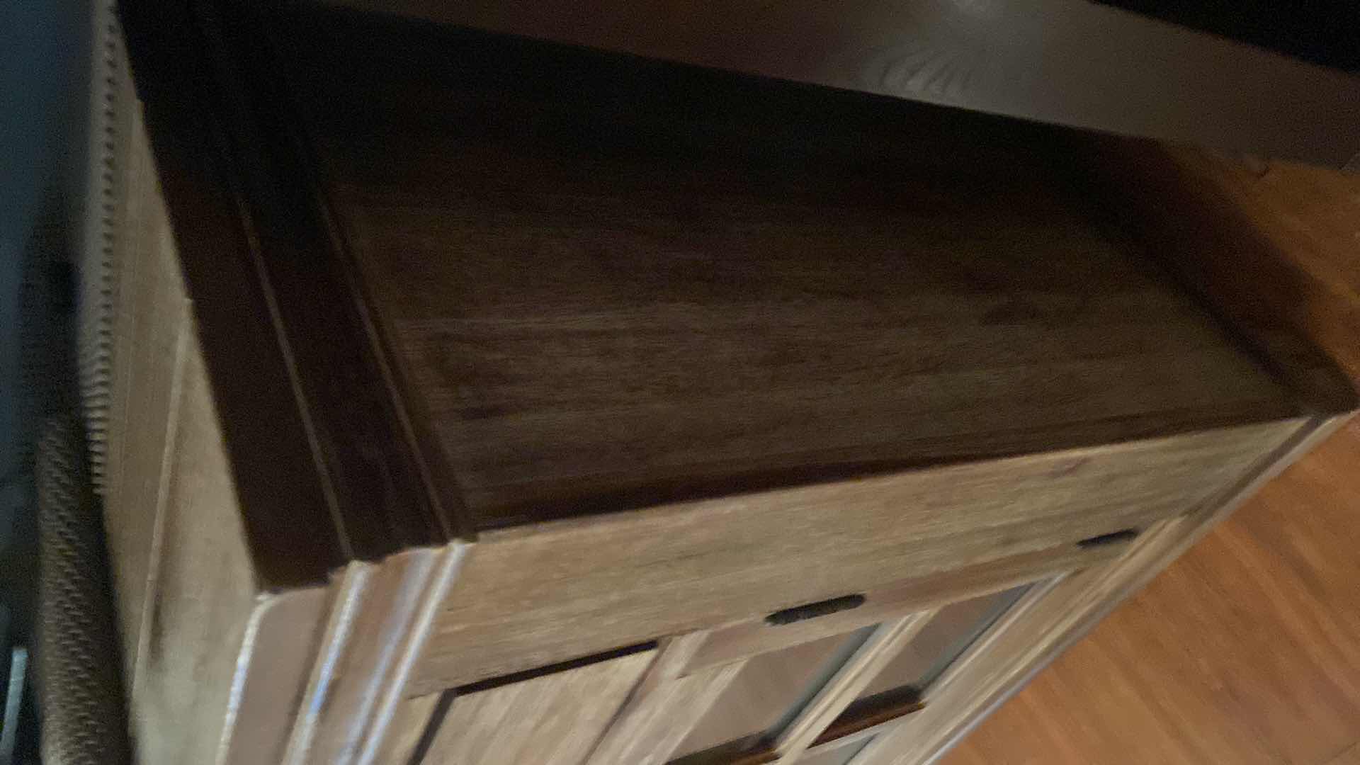 Photo 1 of 2 DRAWER 2 DOOR WASHED PINE SIDEBOARD/ENTERTAINMENT CENTER 56” X 18” H33.5”