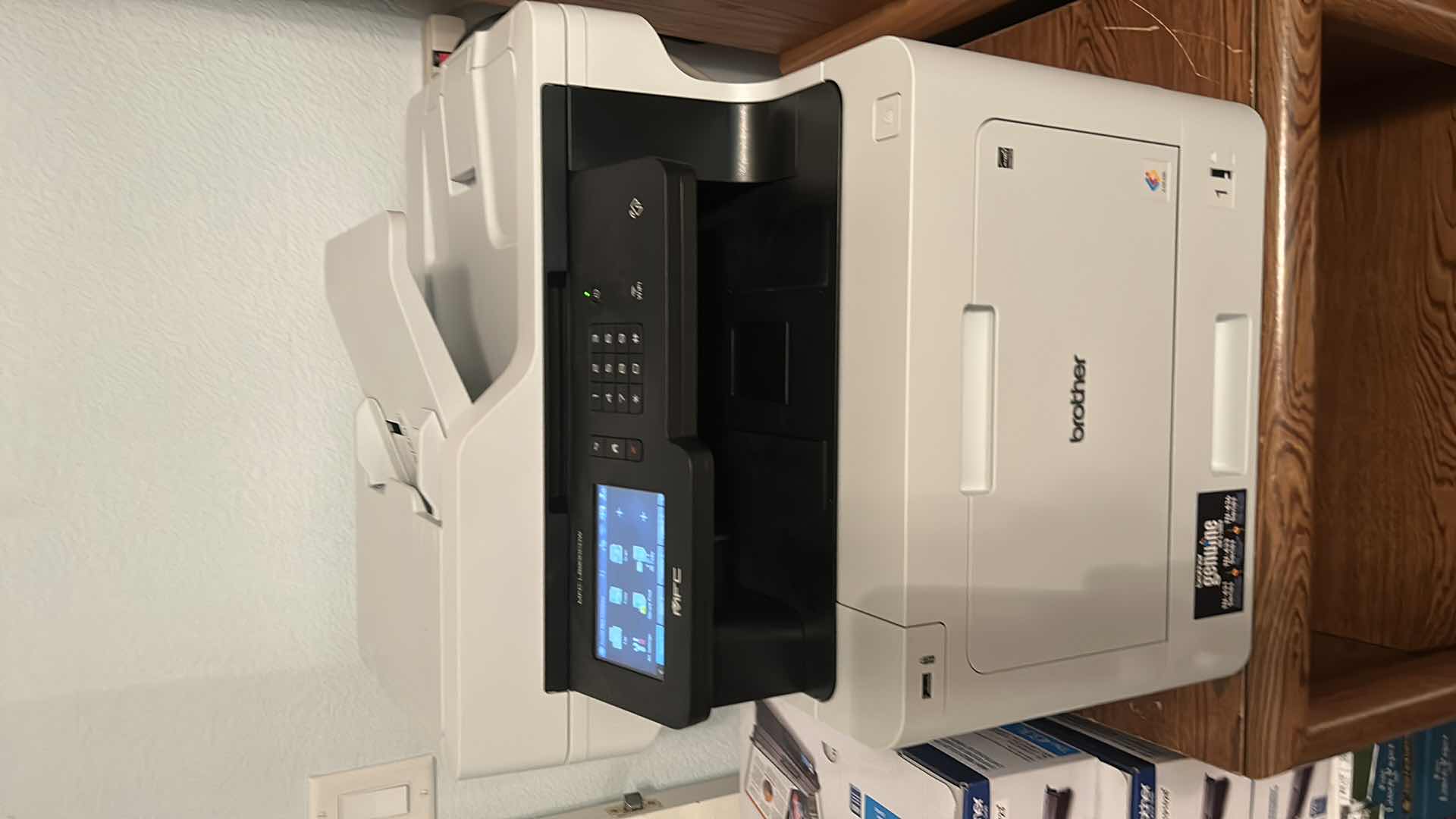 Photo 1 of BROTHER PRINTER - WITH PAPER, INK CARTRIDGES, PAPER AND LABELS ( TABLE SOLD SEPARATELY)