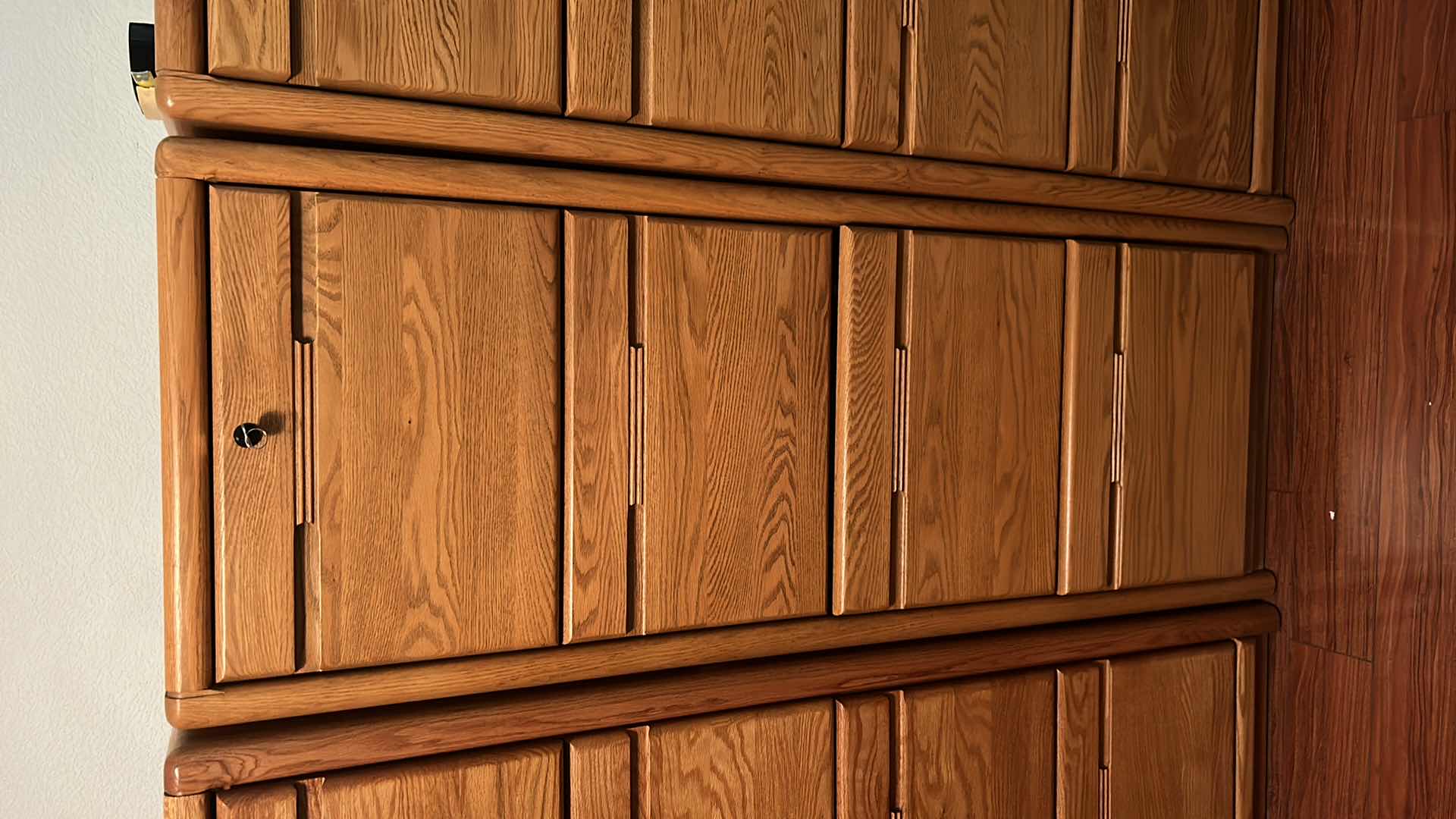 Photo 1 of SOLID WOOD LOCKING FILE CABINET WITH KEY 21” x 25” x H 55” includes file folders