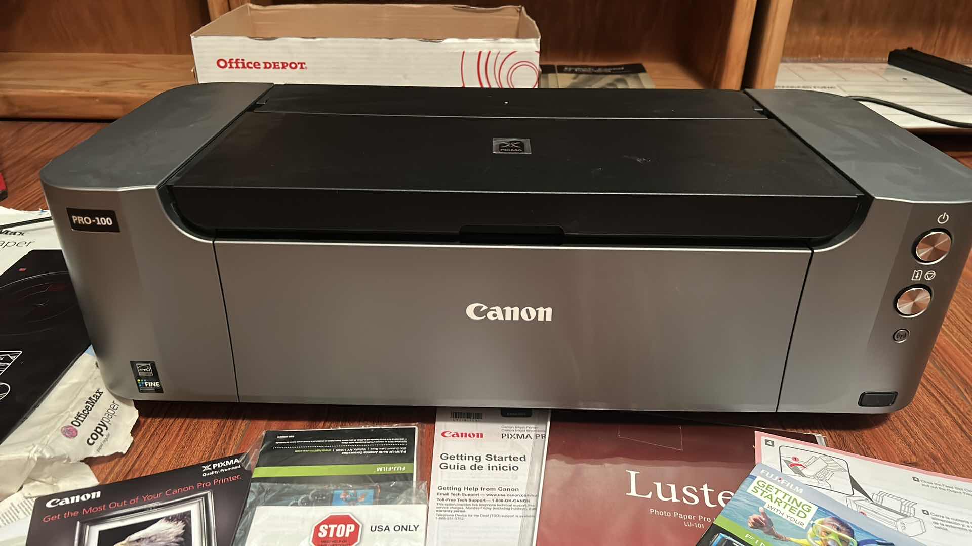 Photo 1 of NEW CANON PRO100 COPIER W PAPER AND MANUALS
