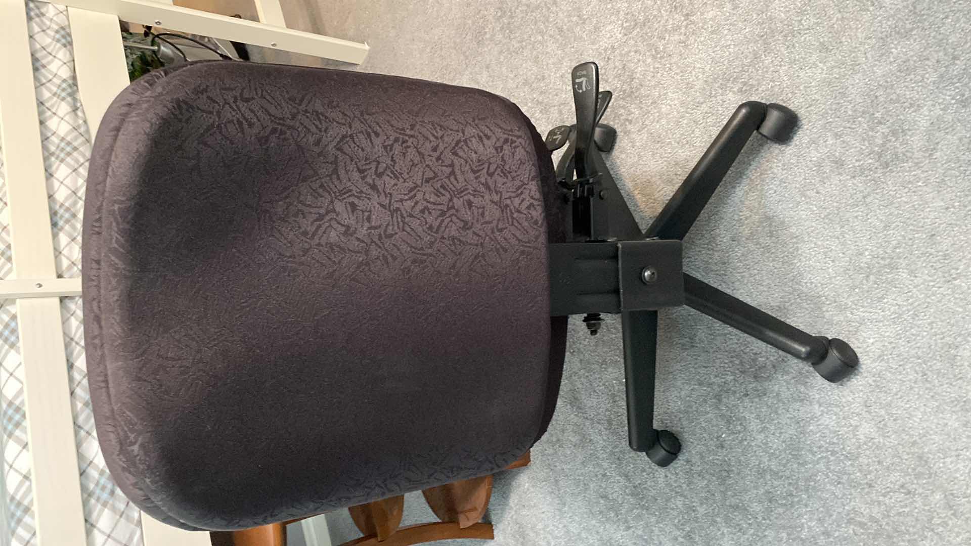 Photo 1 of ROLLING BLACK FABRIC ADJUSTABLE DESK CHAIR