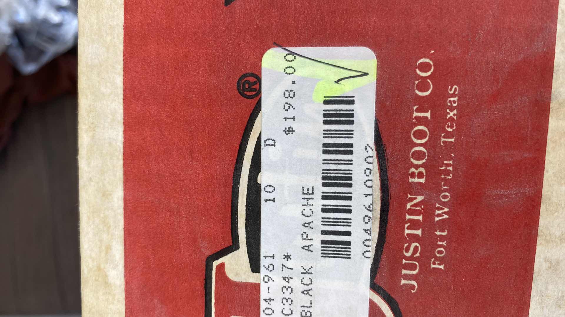 Photo 1 of JUSTIN BLACK APACHE MENS SIZE 10D WESTERN BOOTS