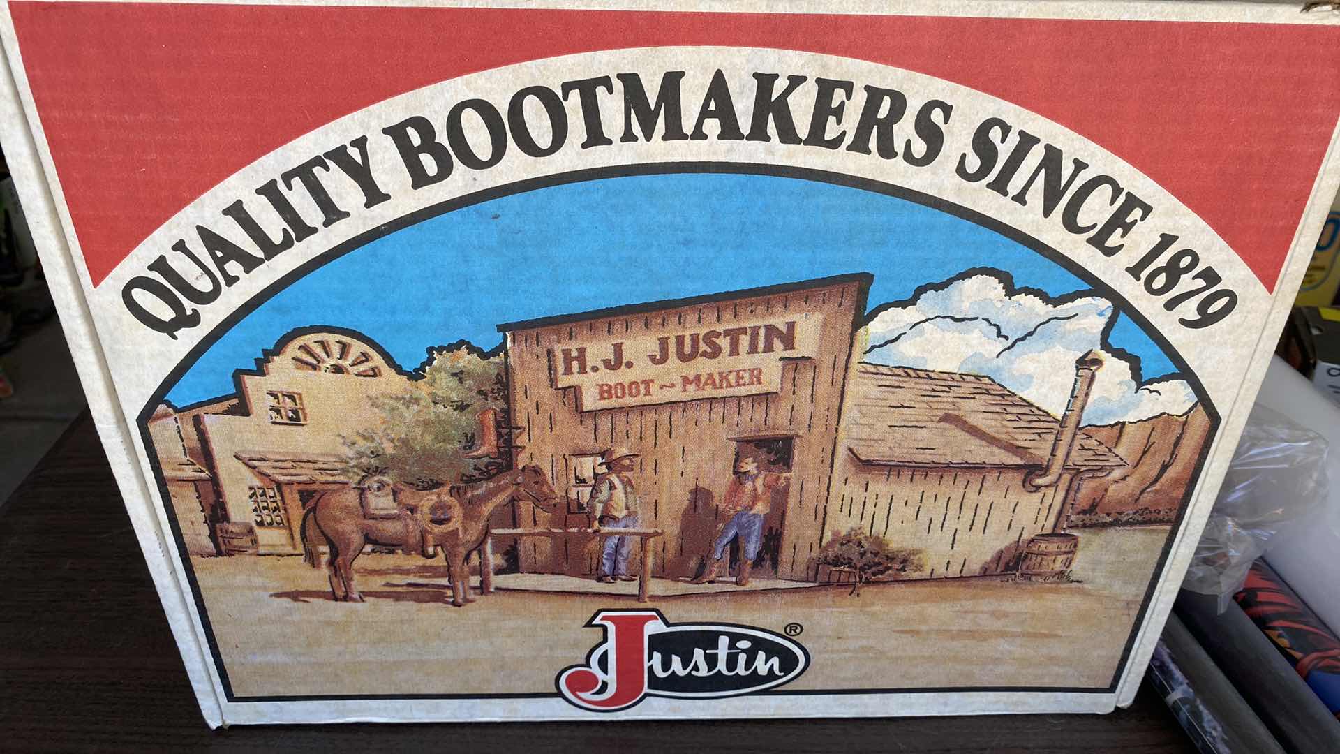 Photo 1 of JUSTIN BLACK APACHE MENS SIZE 10D WESTERN BOOTS