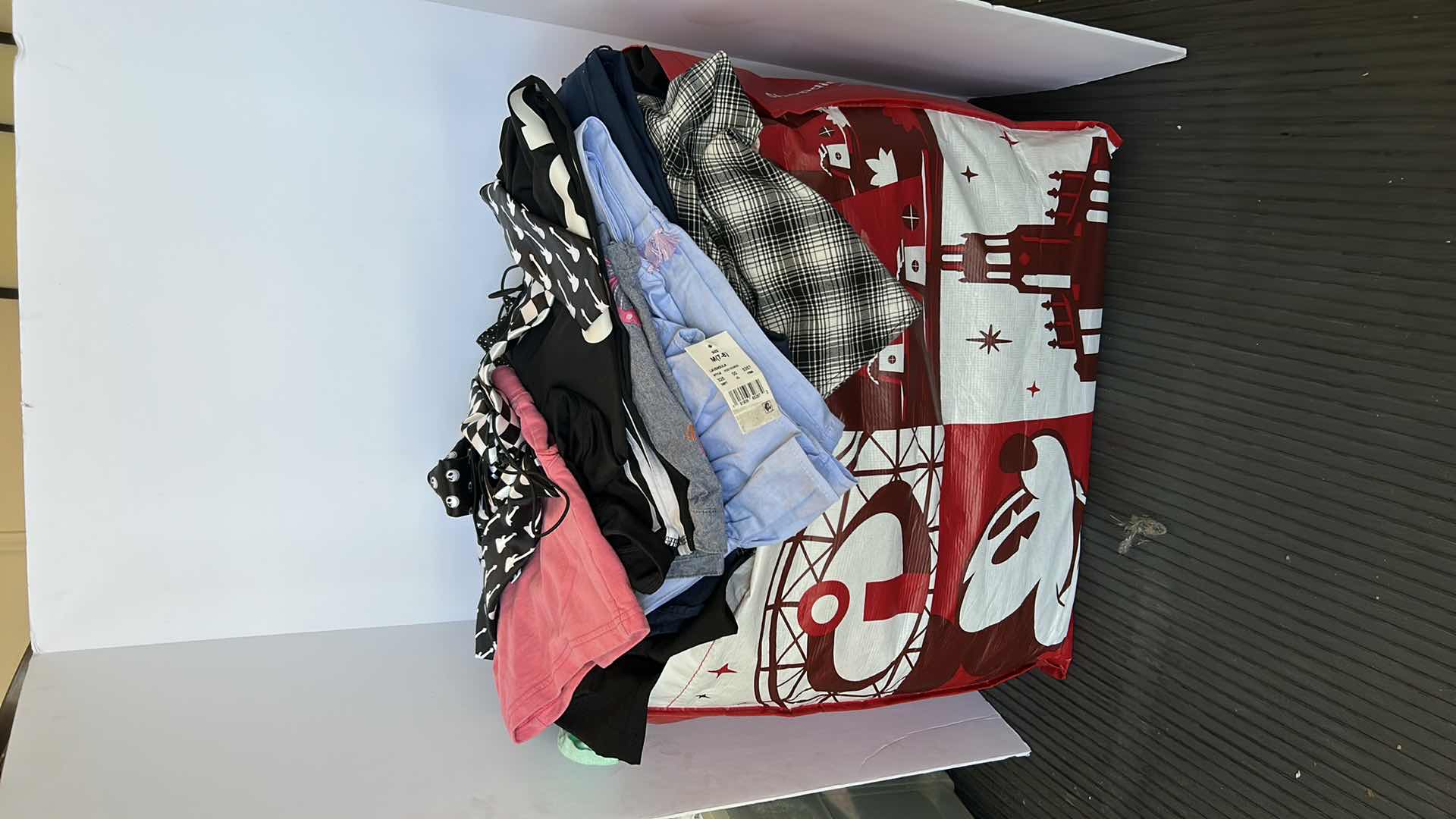 Photo 1 of LARGE BAG FULL OF MISC CLOTHING, ASSORTED SIZES (SOME NEW WITH TAGS)