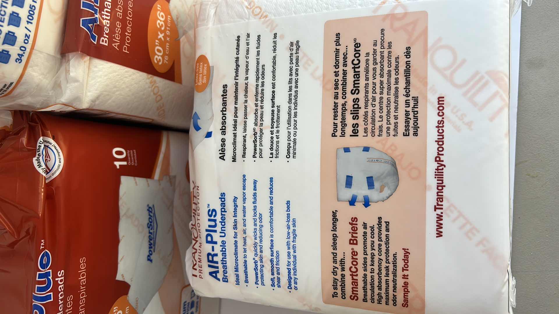 Photo 1 of 4 NEW BAGS OF TRANQUILITY AIR-PLUS BREATHABLE UNDERPADS