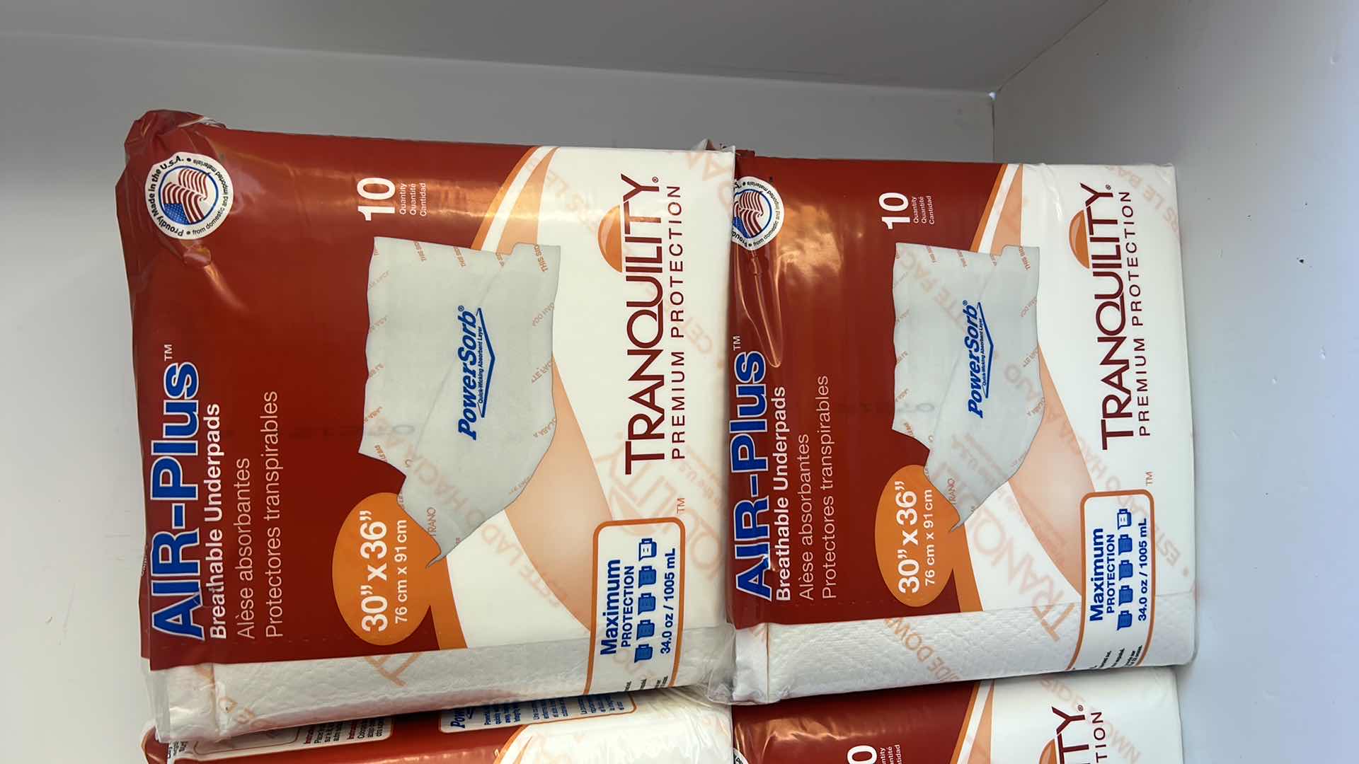 Photo 1 of 4 NEW BAGS OF TRANQUILITY AIR-PLUS BREATHABLE UNDERPADS