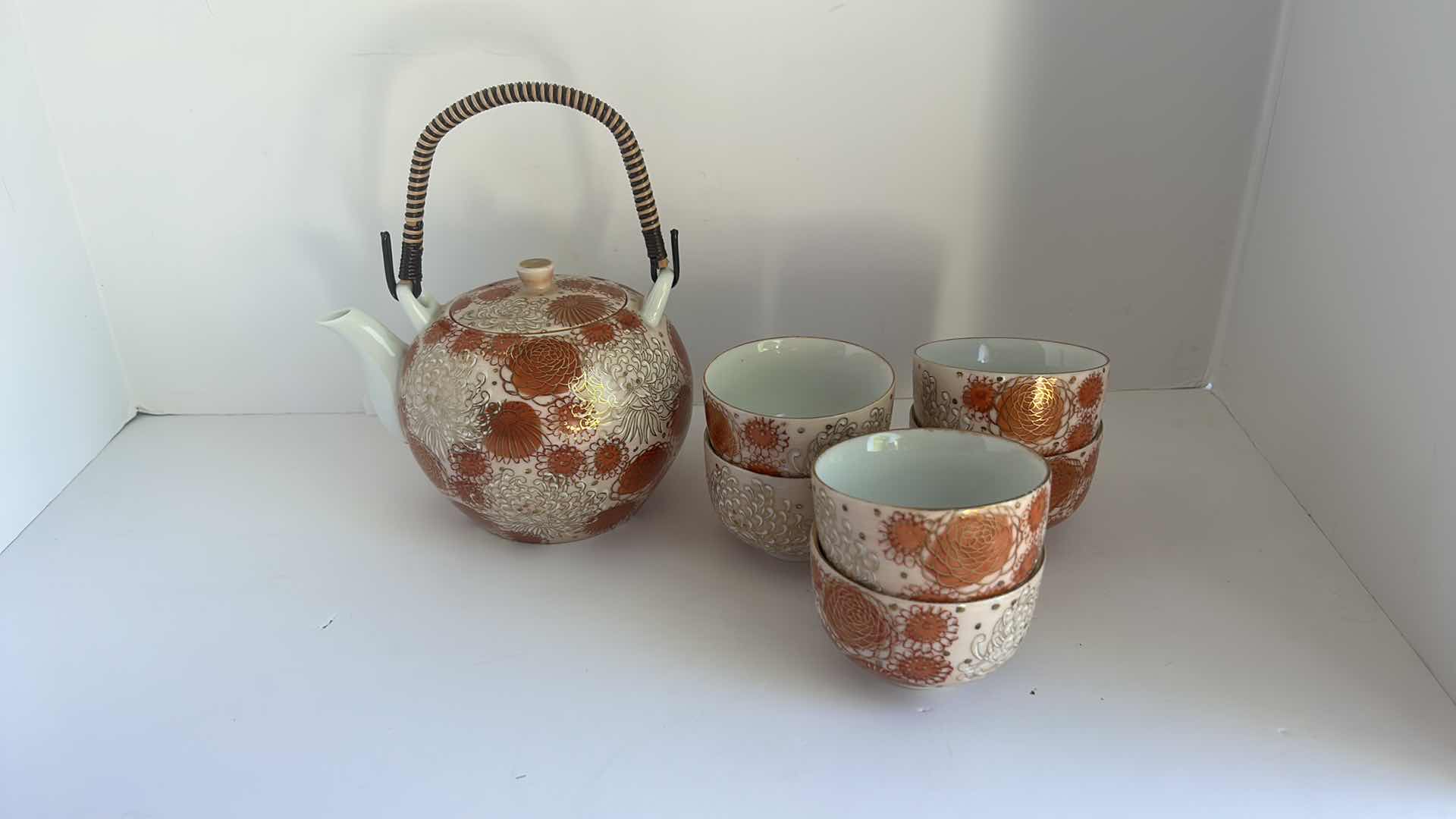 Photo 1 of HOME DECOR ASSORTMENT- 16” FIGURINE, TEASET AND TRAY