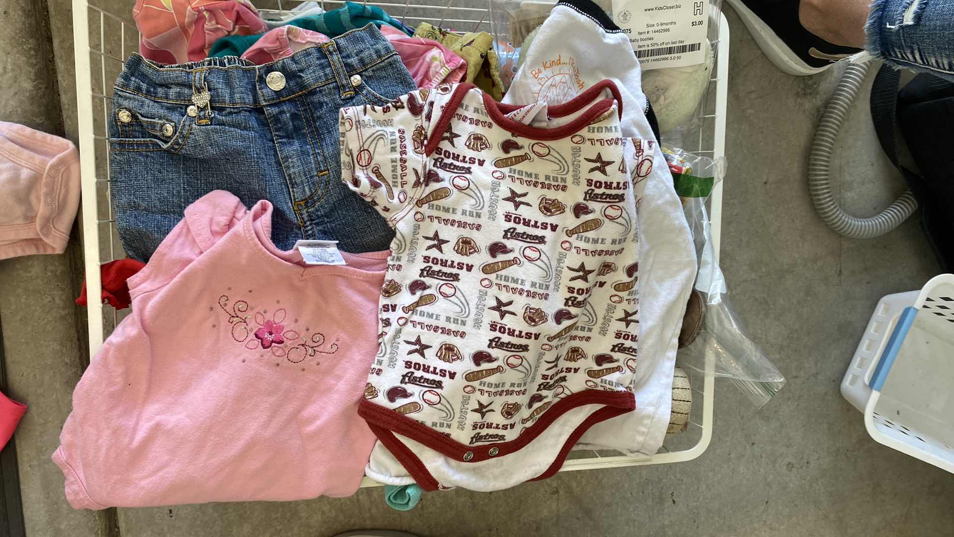 Photo 1 of BASKET OF INFANT AND TODDLER CLOTHES AND MORE