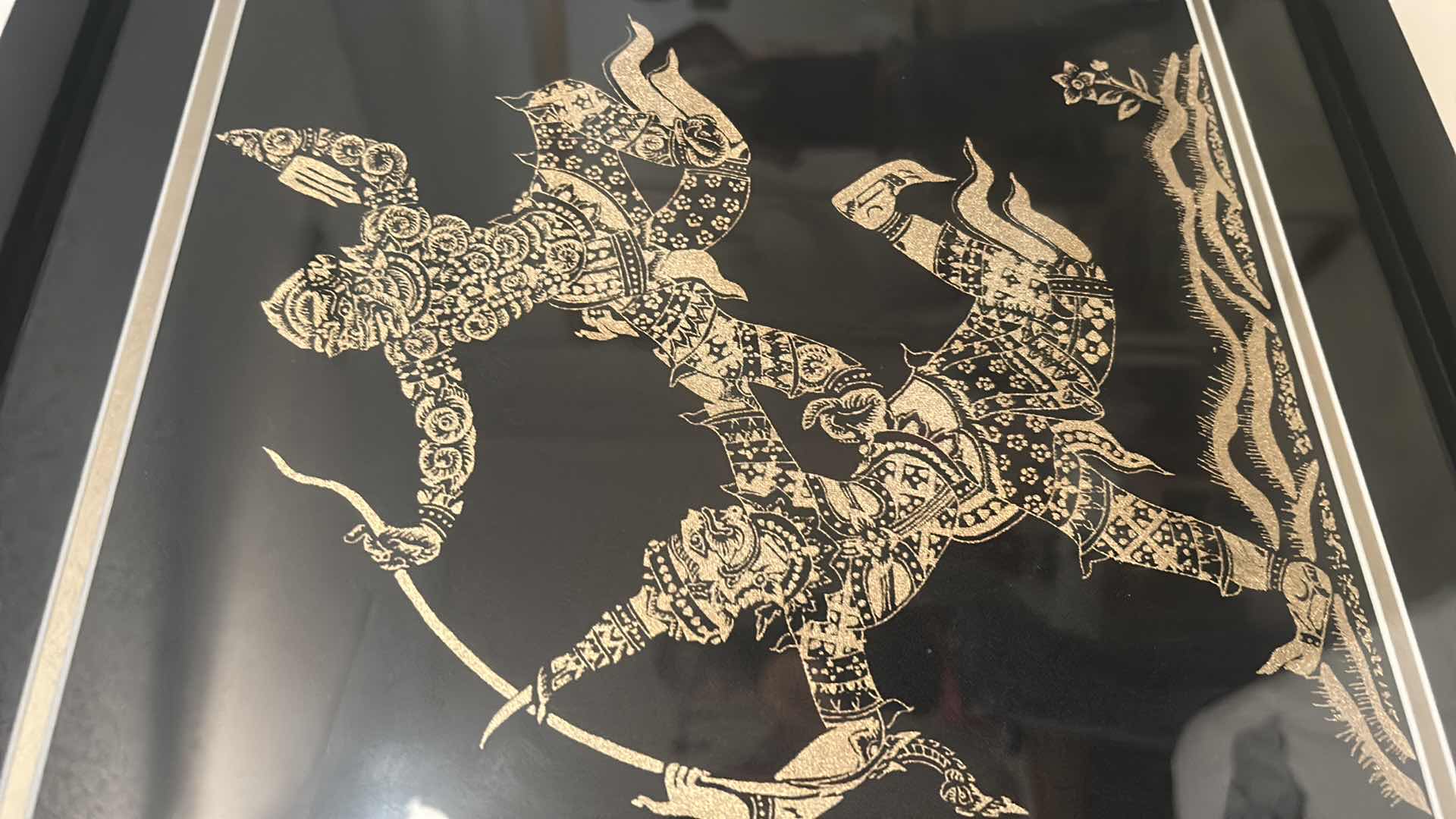 Photo 1 of BLACK FRAMED GOLD AND BLACK “THAILAND WARRIORS” 15” x 15”