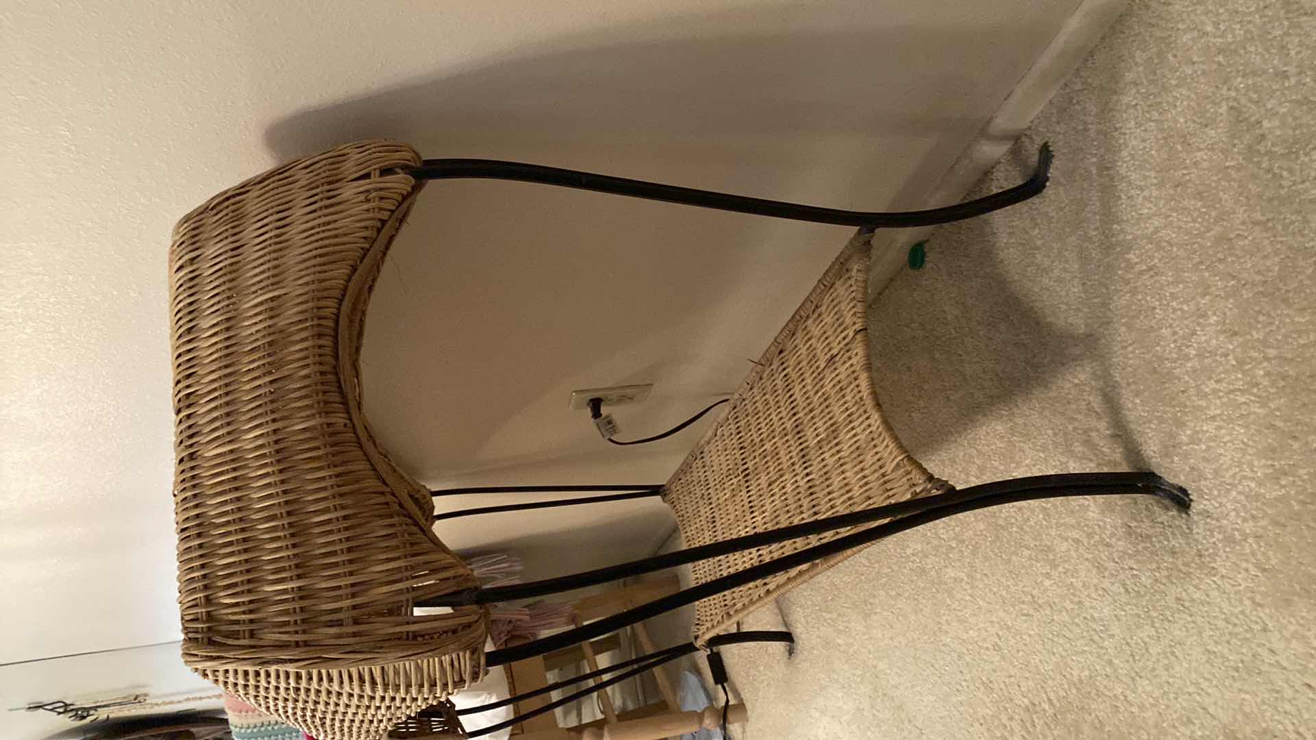 Photo 1 of WICKER AND IRON CONSOLE TABLE 39” X 15” H28.5”