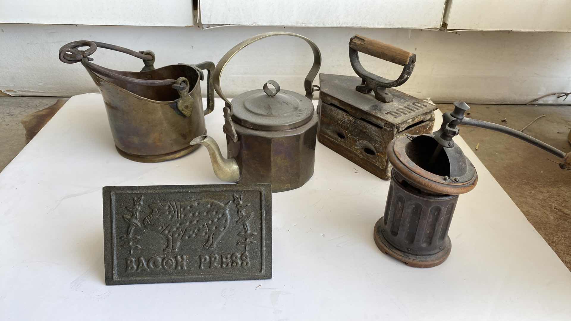 Photo 1 of ANTIQUE IRON GRINDER POT AND MORE