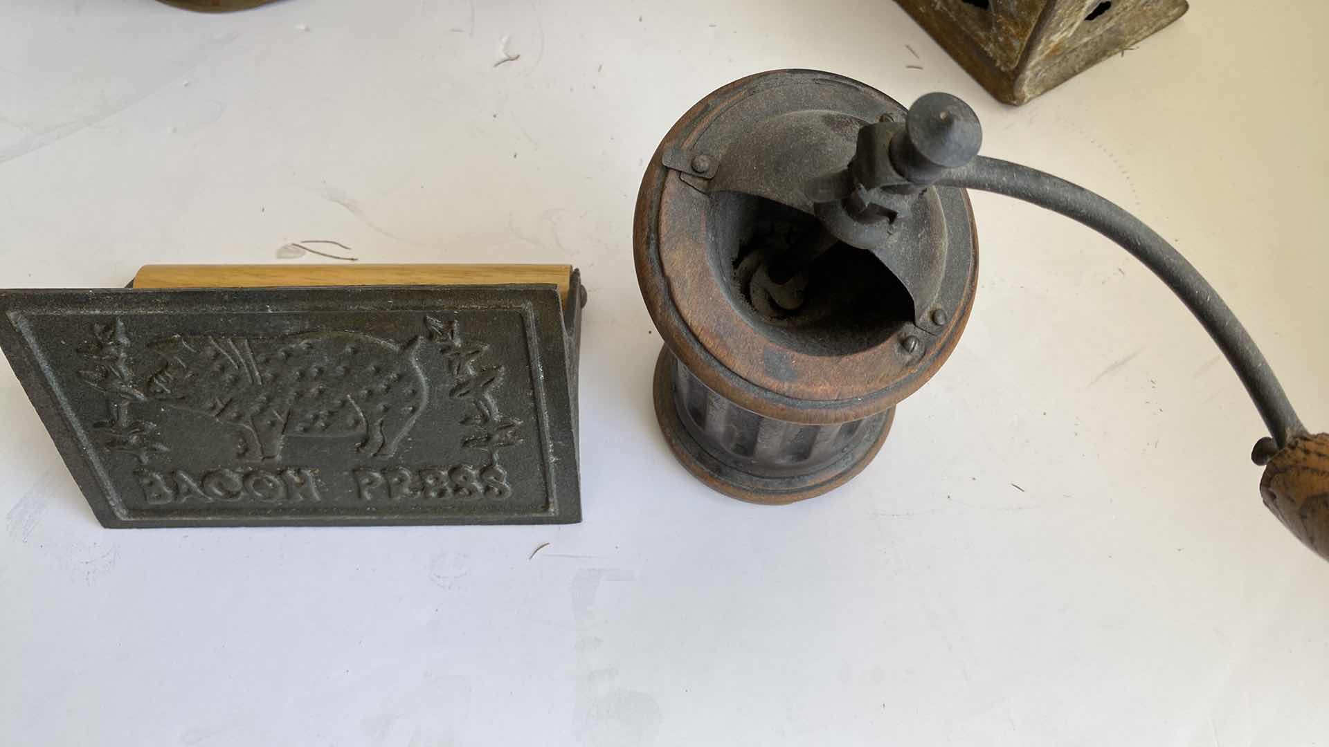 Photo 1 of ANTIQUE IRON GRINDER POT AND MORE
