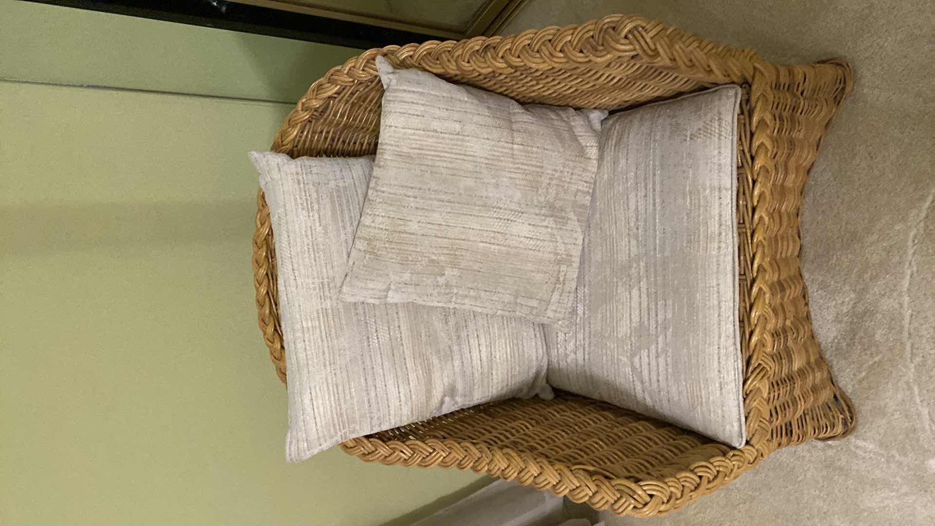 Photo 1 of RATTAN OCCASIONAL CHAIR WITH CUSHIONS