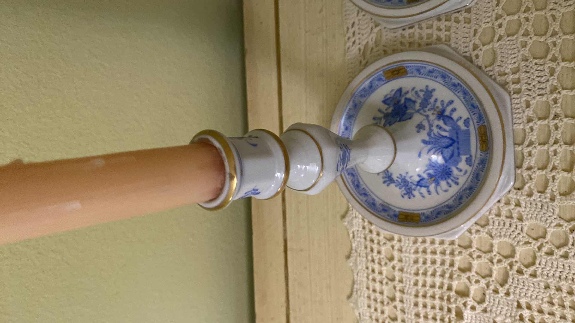 Photo 1 of HANDPAINTED HEREND HUNGARY CANDLESTICKS H7.5”