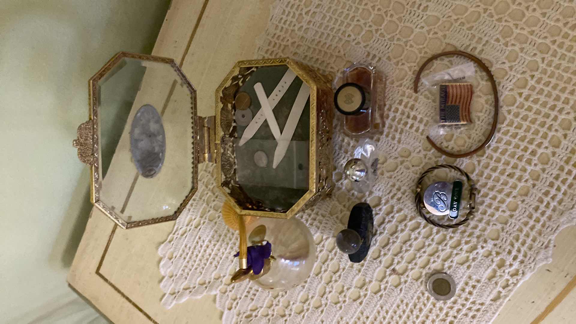 Photo 1 of PERFUME BOTTLES AND JEWELRY BOX ANNE KLEIN WATCH AND A BRACELET