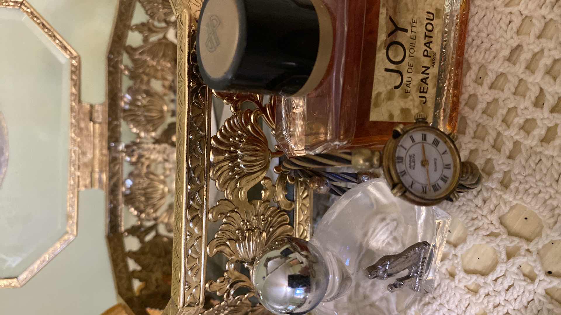 Photo 1 of PERFUME BOTTLES AND JEWELRY BOX ANNE KLEIN WATCH AND A BRACELET