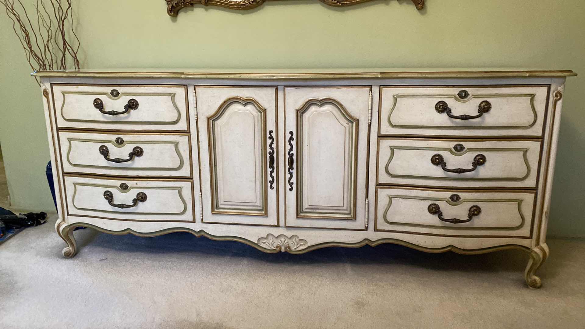 Photo 1 of VINTAGE DREXEL 9 DRAWER 2 DOOR DRESSER 78” X 20” H31”