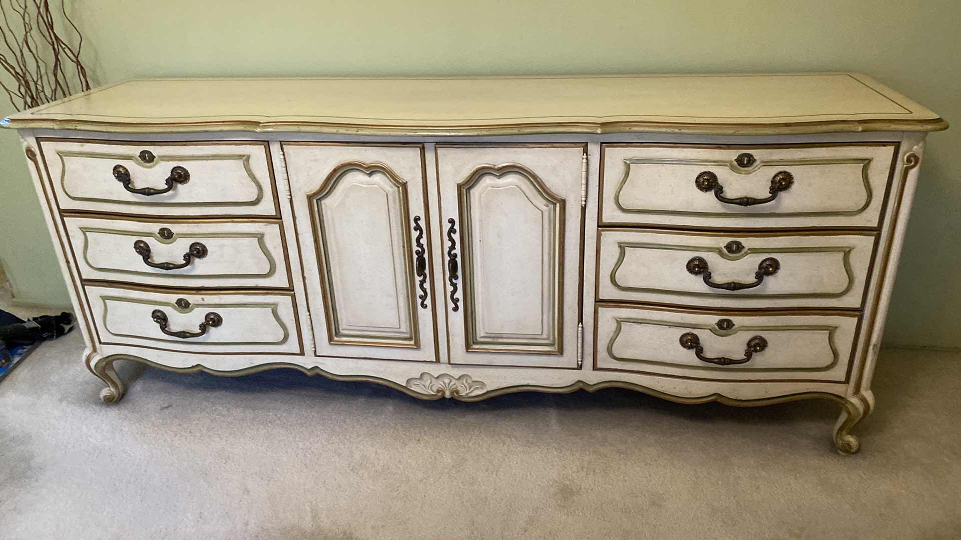 Photo 1 of VINTAGE DREXEL 9 DRAWER 2 DOOR DRESSER 78” X 20” H31”