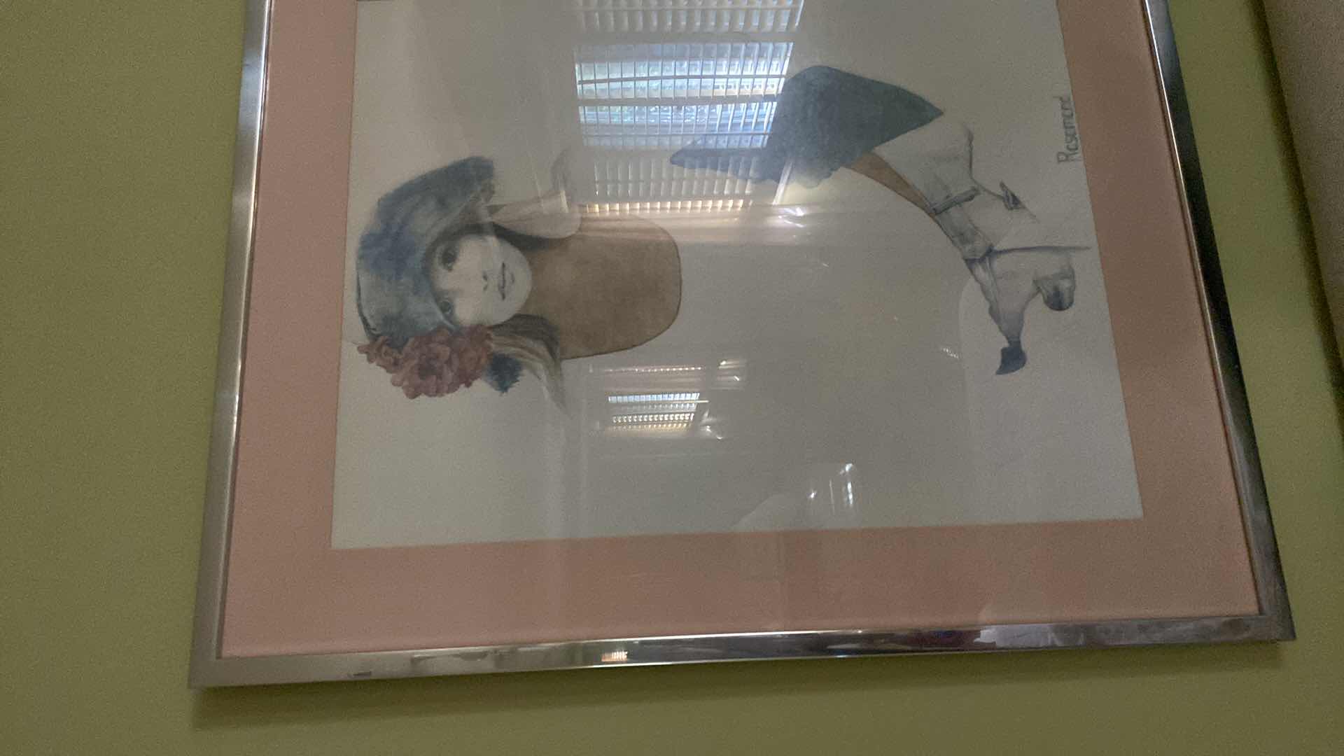 Photo 1 of SILVER FRAMED SIGNED ROSEMOND SKETCH ARTWORK 29” X 35”