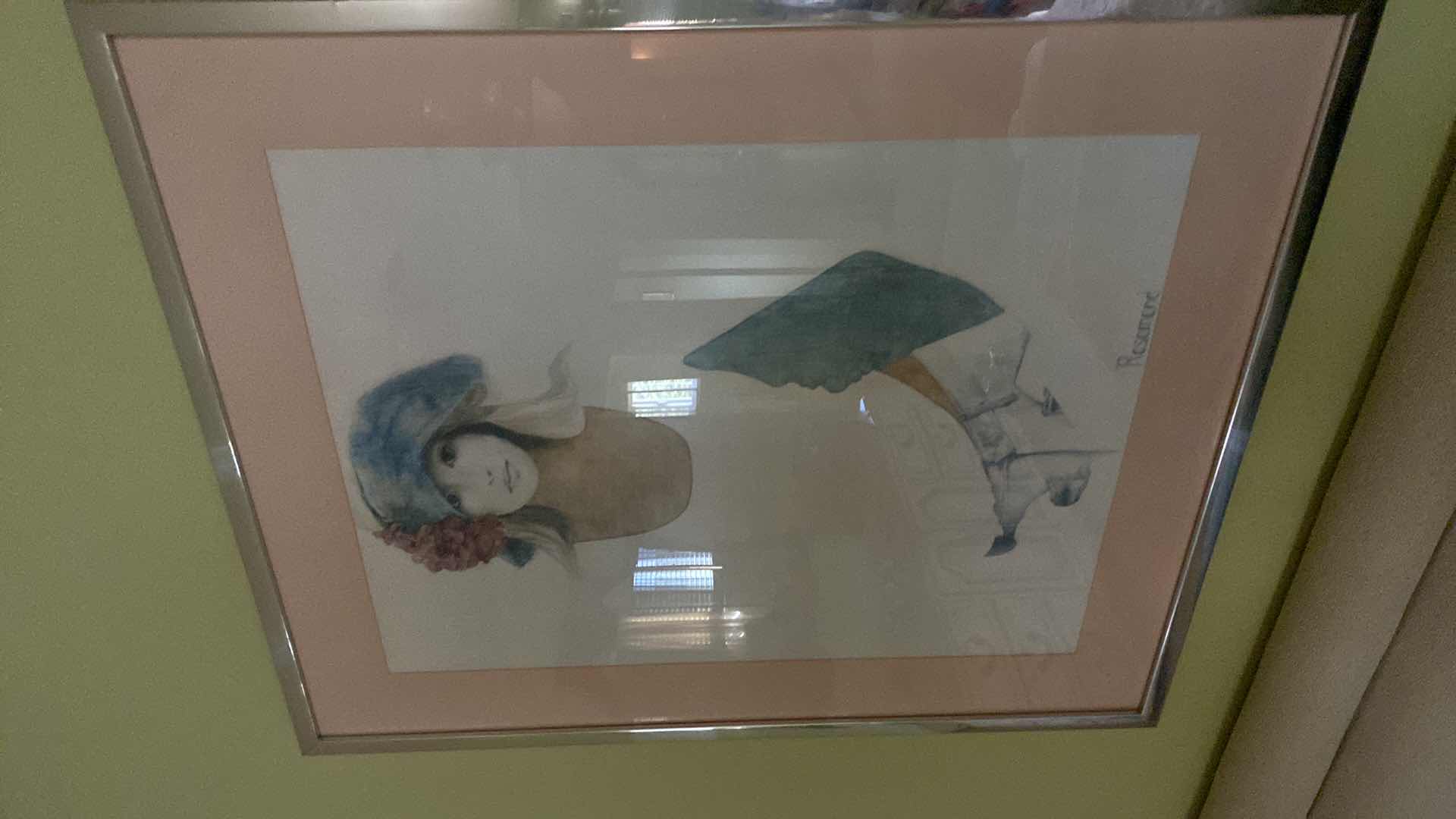 Photo 1 of SILVER FRAMED SIGNED ROSEMOND SKETCH ARTWORK 29” X 35”