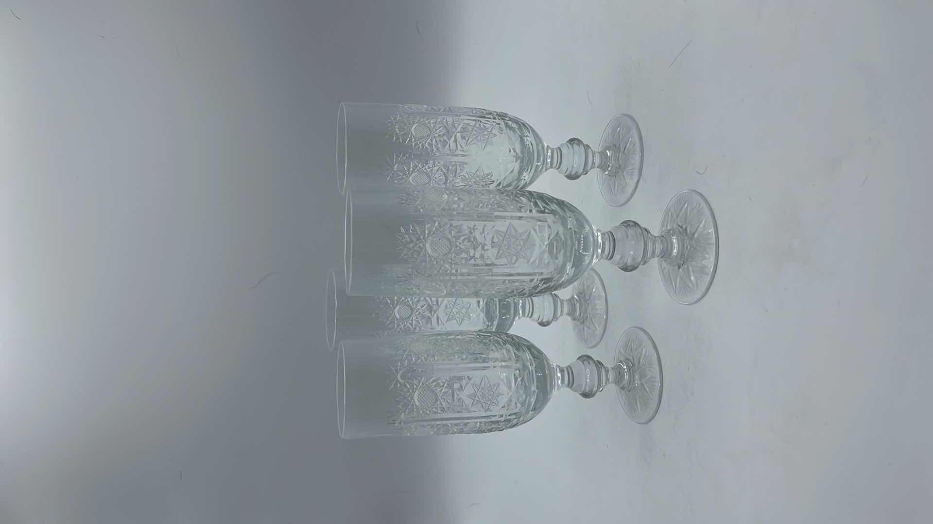 Photo 1 of HAND CUT CRYSTAL WEDDING FLUTES H 7” (SET OF 4)