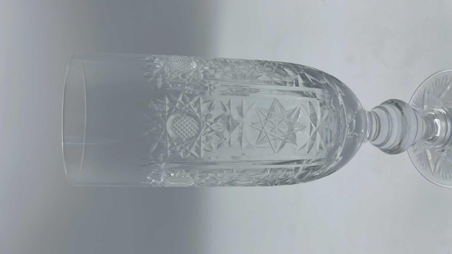 Photo 1 of HAND CUT CRYSTAL WEDDING FLUTES H 7” (SET OF 4)