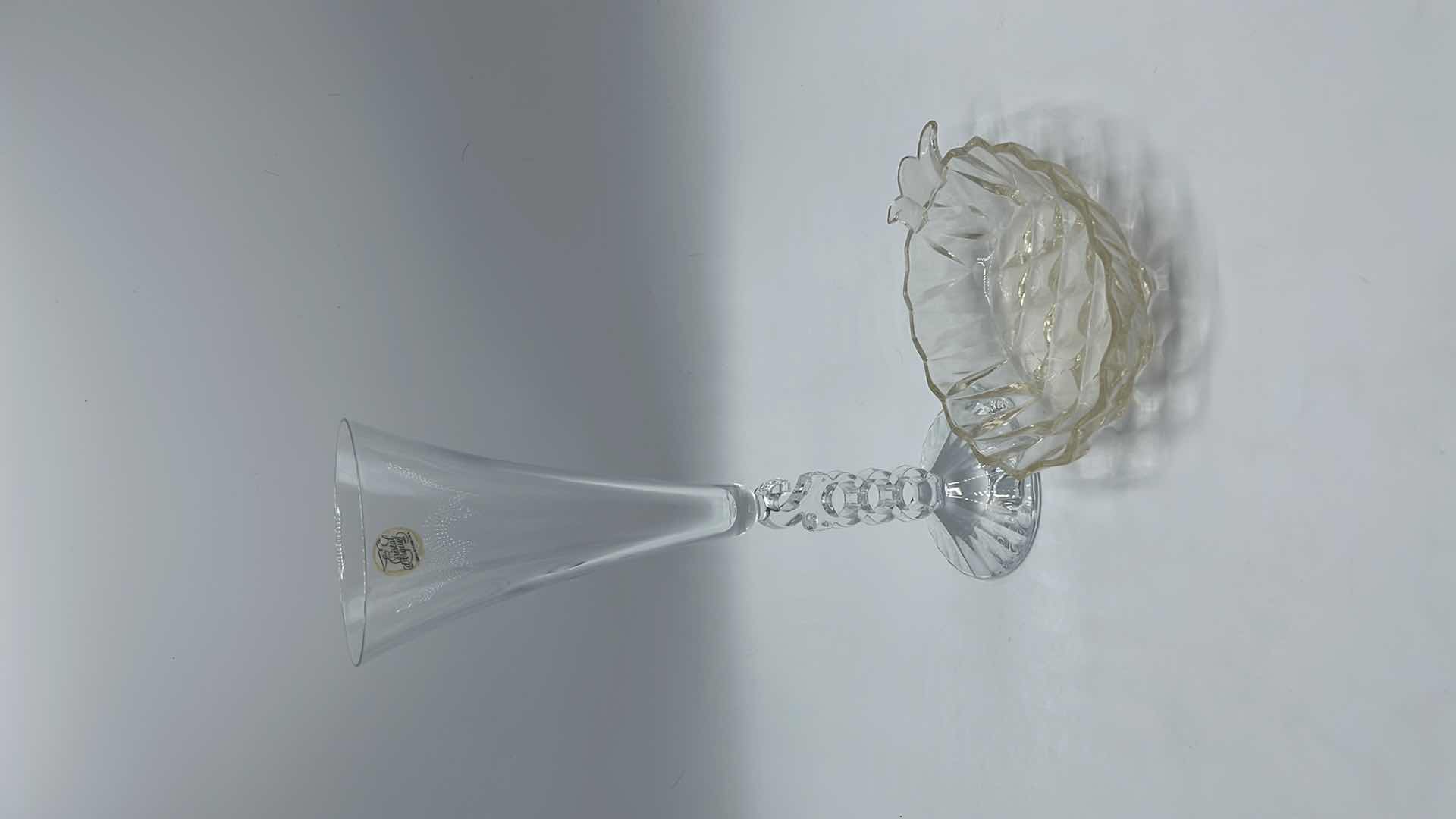 Photo 1 of CRISTAL D’ARQUES CHAMPAGNE GLASS H 10” W/PINEAPPLE NUT DISH 6”