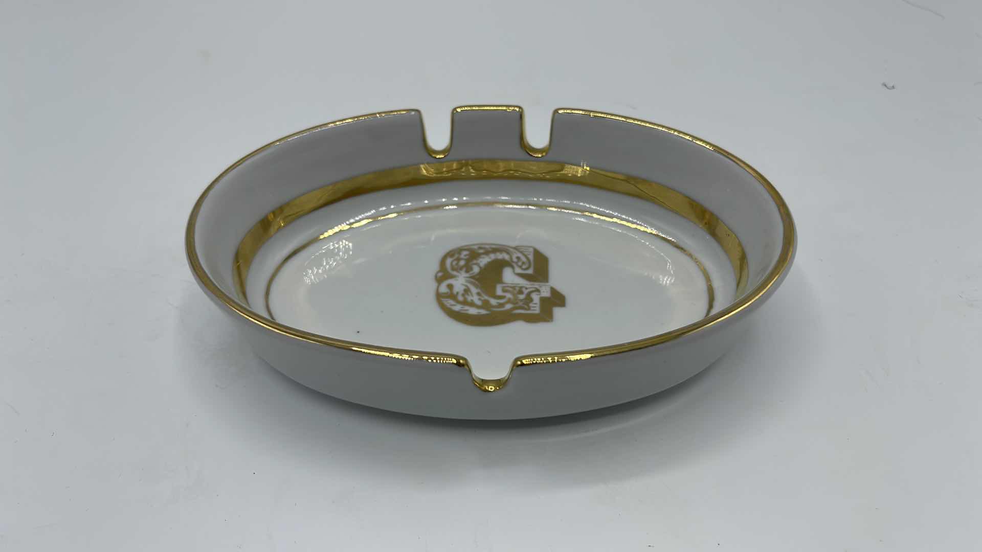 Photo 1 of PORCELAIN TRINKET DISHES (3) W/FLOWER BASKET FIGURINE