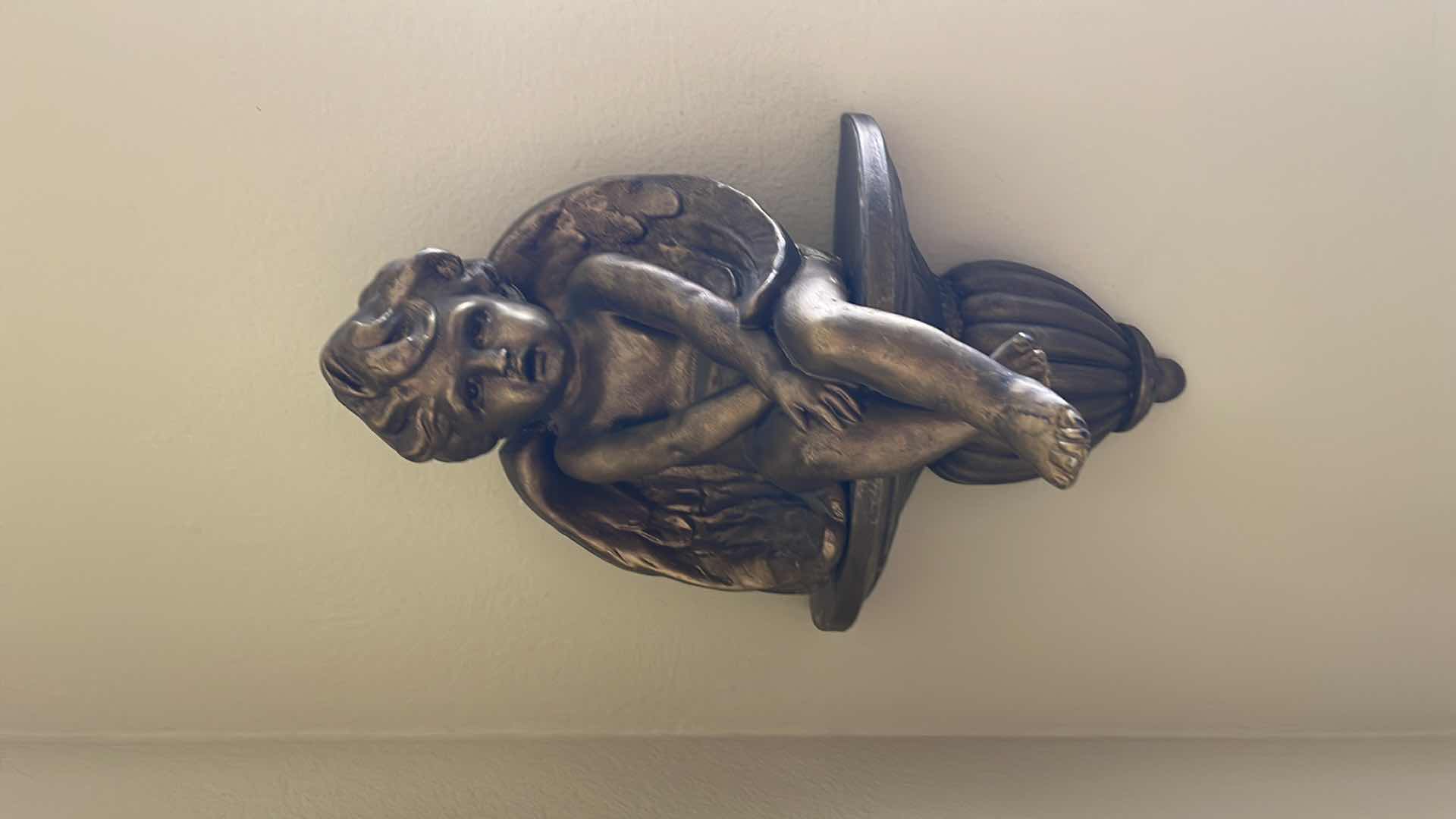 Photo 1 of BRONZE ANGEL FIGURINE WALL ART 17”