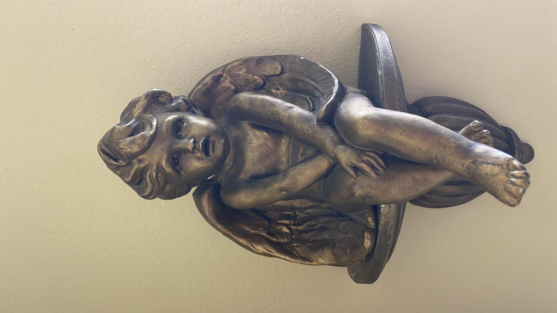 Photo 1 of BRONZE ANGEL FIGURINE WALL ART 17”