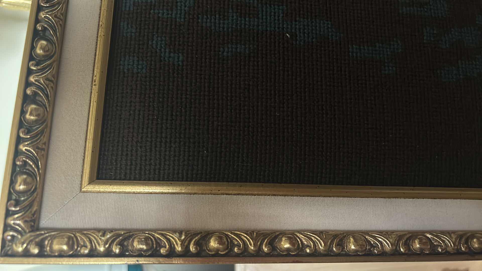 Photo 1 of GOLD FRAMED NEEDLEPOINT “VICTORIAN WOMAN READING BOOK” ARTWORK 24” x 30”