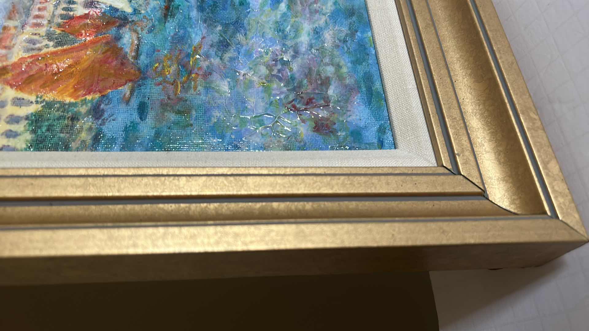 View 7 of RENOIR (VENICE THE DOGE'S PALACE) TEXTURED PAINT ON CANVAS FRAMED ARTWORK 24” x 20.5”